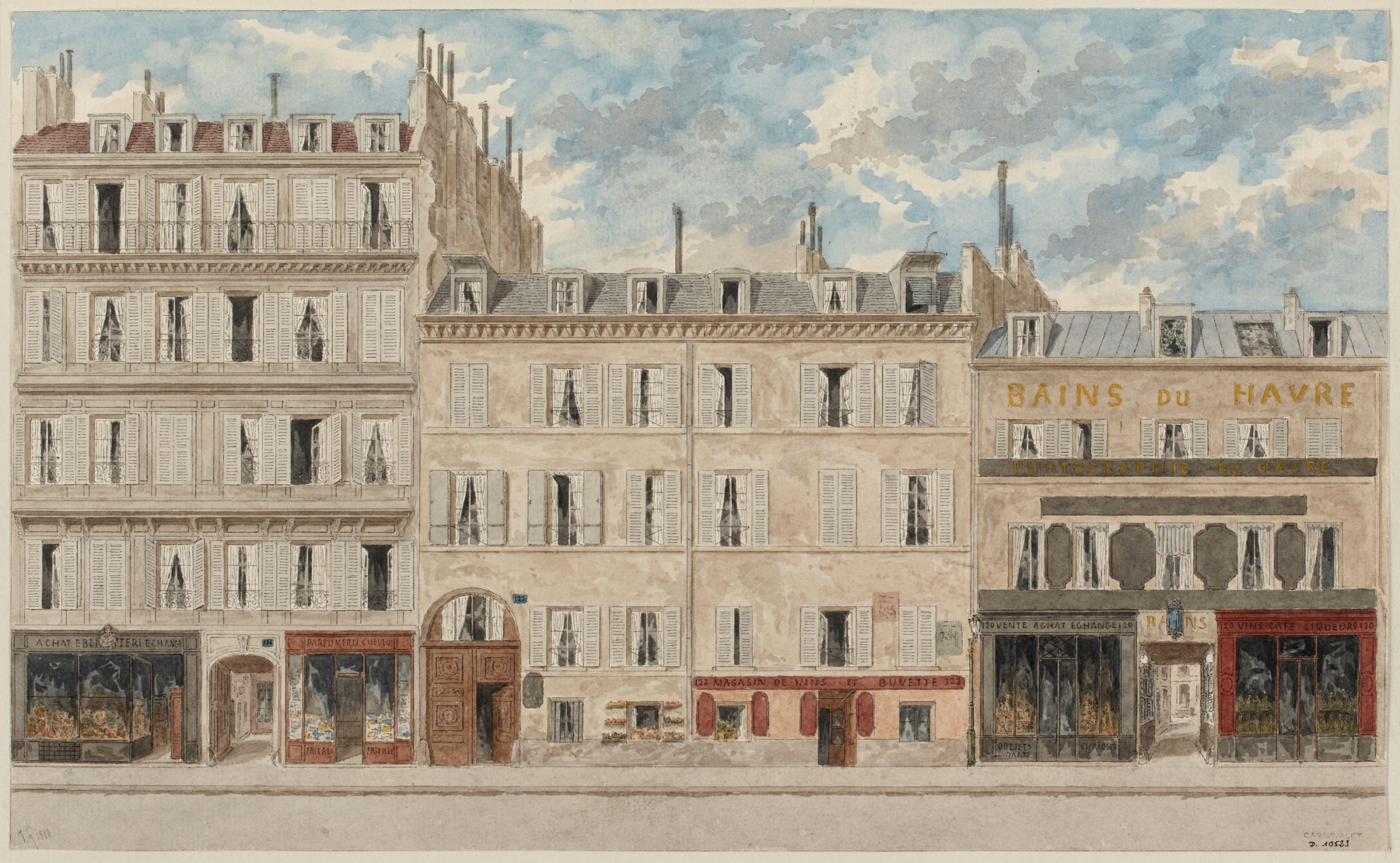 Architecture scene by Jules Gaildrau, Impressionism, showcasing muted hues and intricate details.