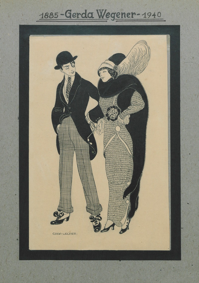 A portrait of a man and woman by Gerda Wegener.