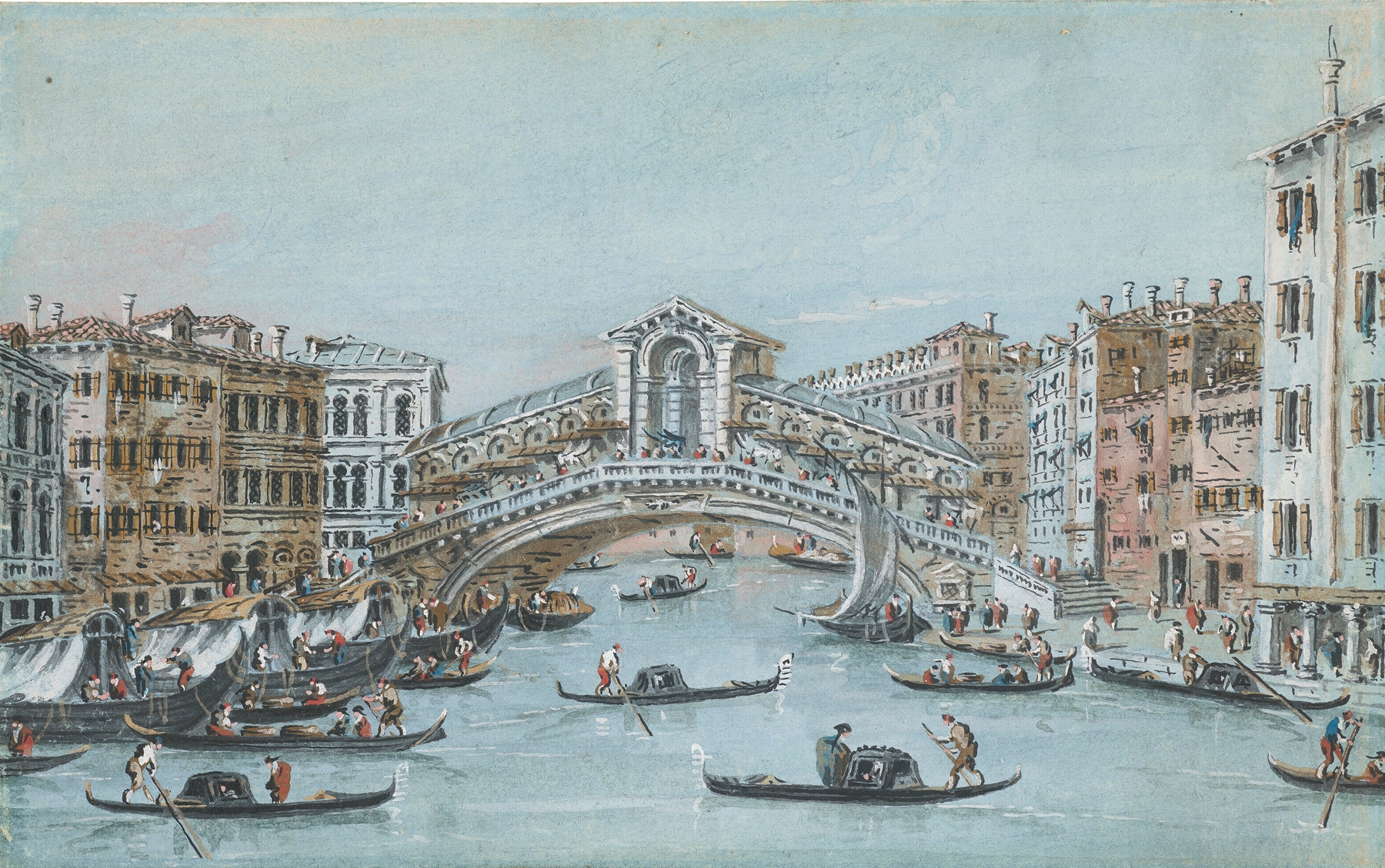 The Rialto Bridge, by Giacomo Guardi, public domain