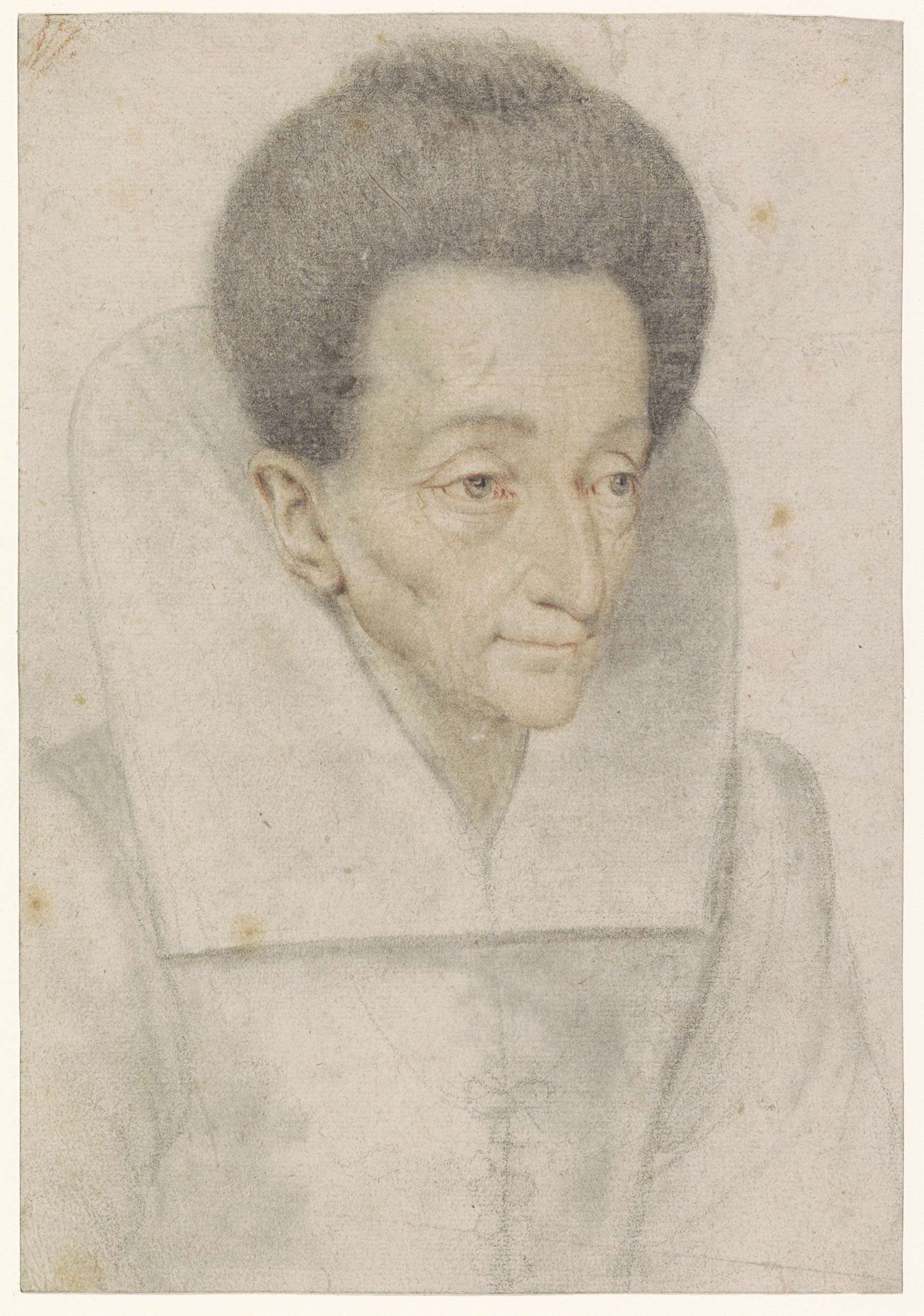 Portrait of an old woman by Nicolas Lagneau, paper medium