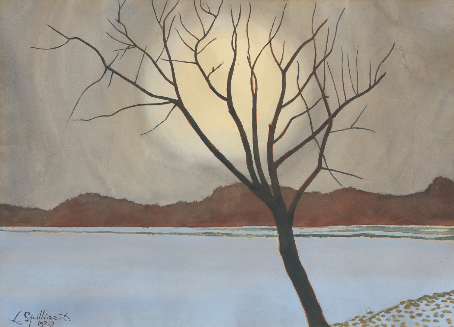 Landschap met boom op het voorplan, by Léon Spilliaert, public domain