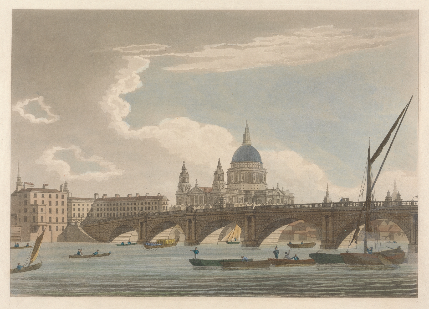 Blackfriars Bridge, by Thomas Malton, public domain