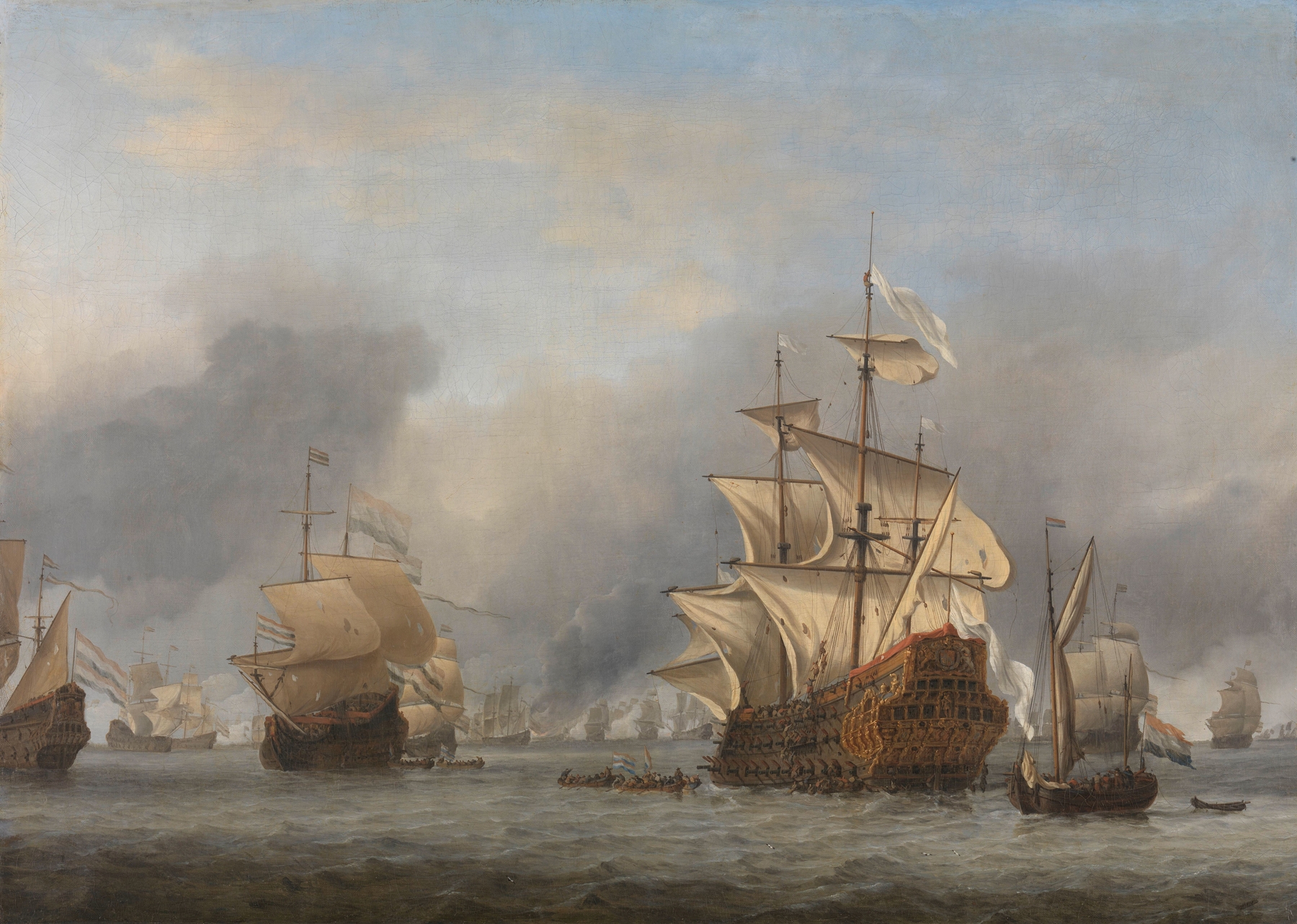 The Capture of the Royal Prince, by Willem van de Velde the Younger, public domain