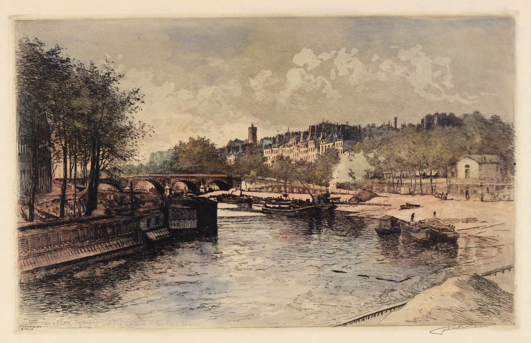 La Seine et le Pont-Marie, by Lucien Marcelin Gautier, public domain