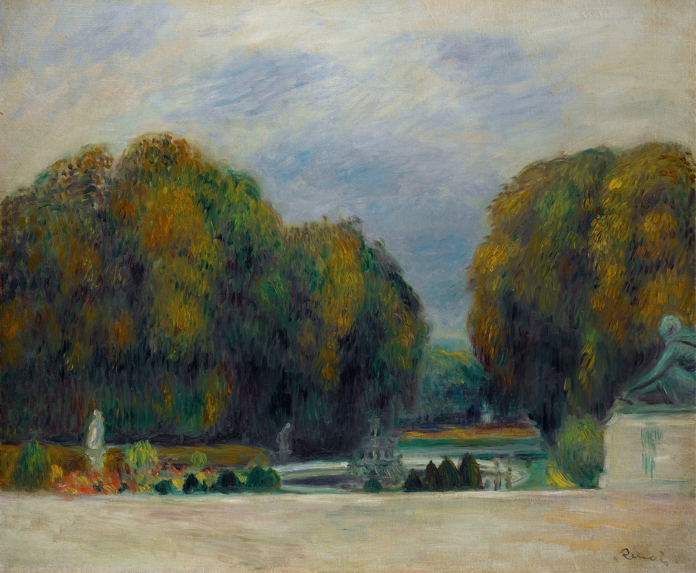 Versailles by Pierre-Auguste Renoir, oil painting depicting elegant figures in a social gathering.
