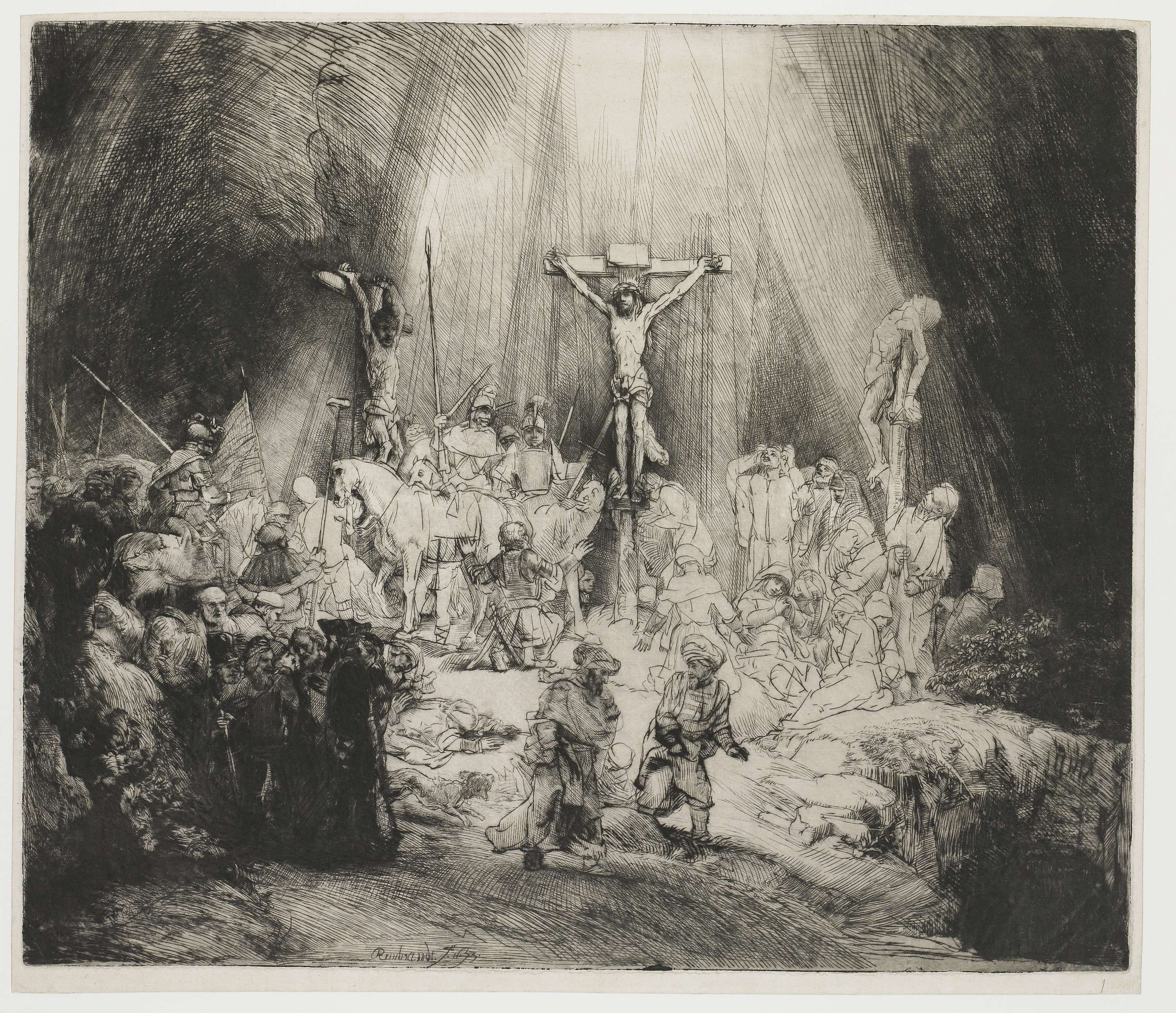 The Three Crosses, by Rembrandt van Rijn, public domain