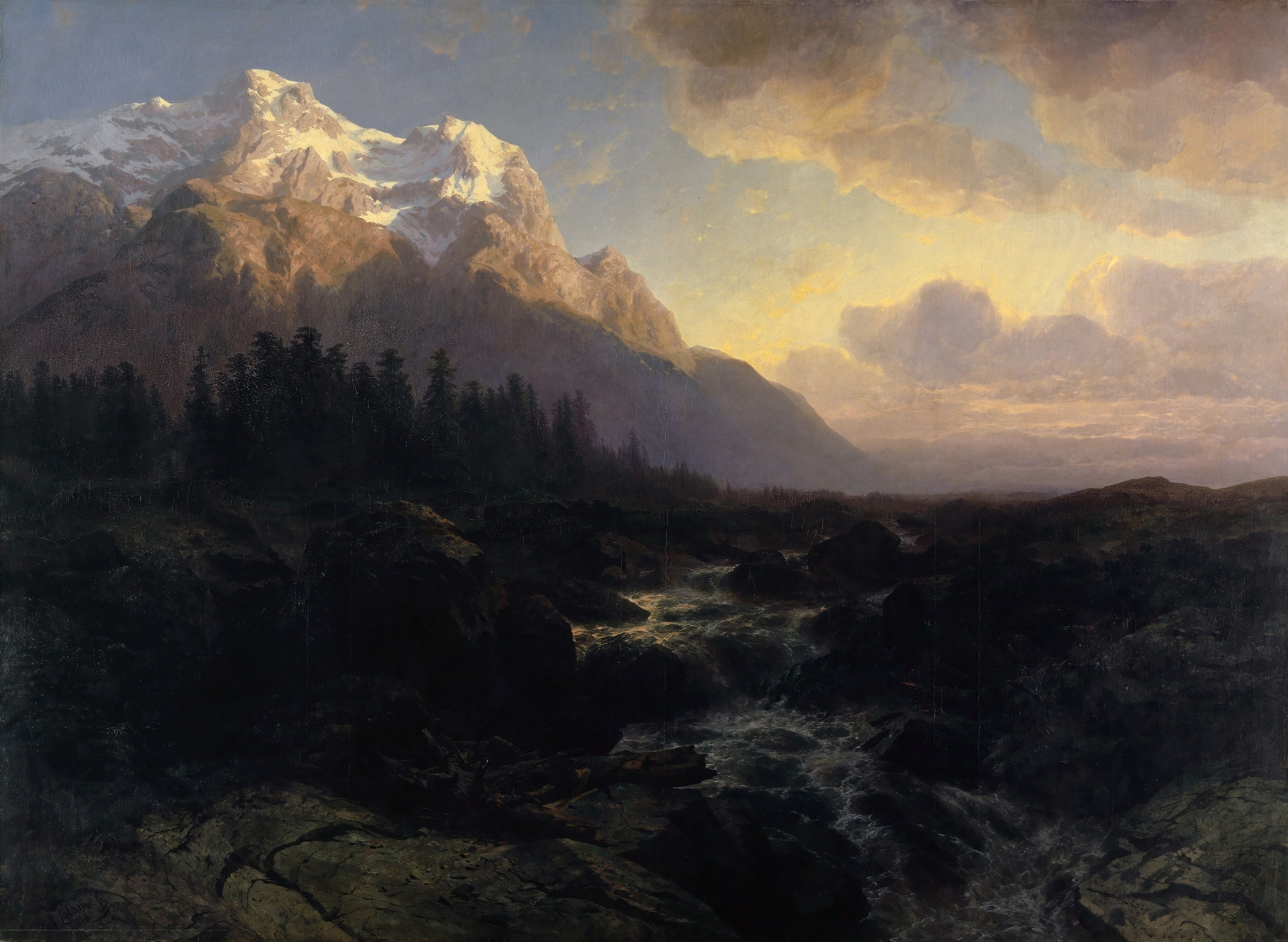The Rosenlaui Valley with the Wetterhorn, by Alexandre Calame, public domain