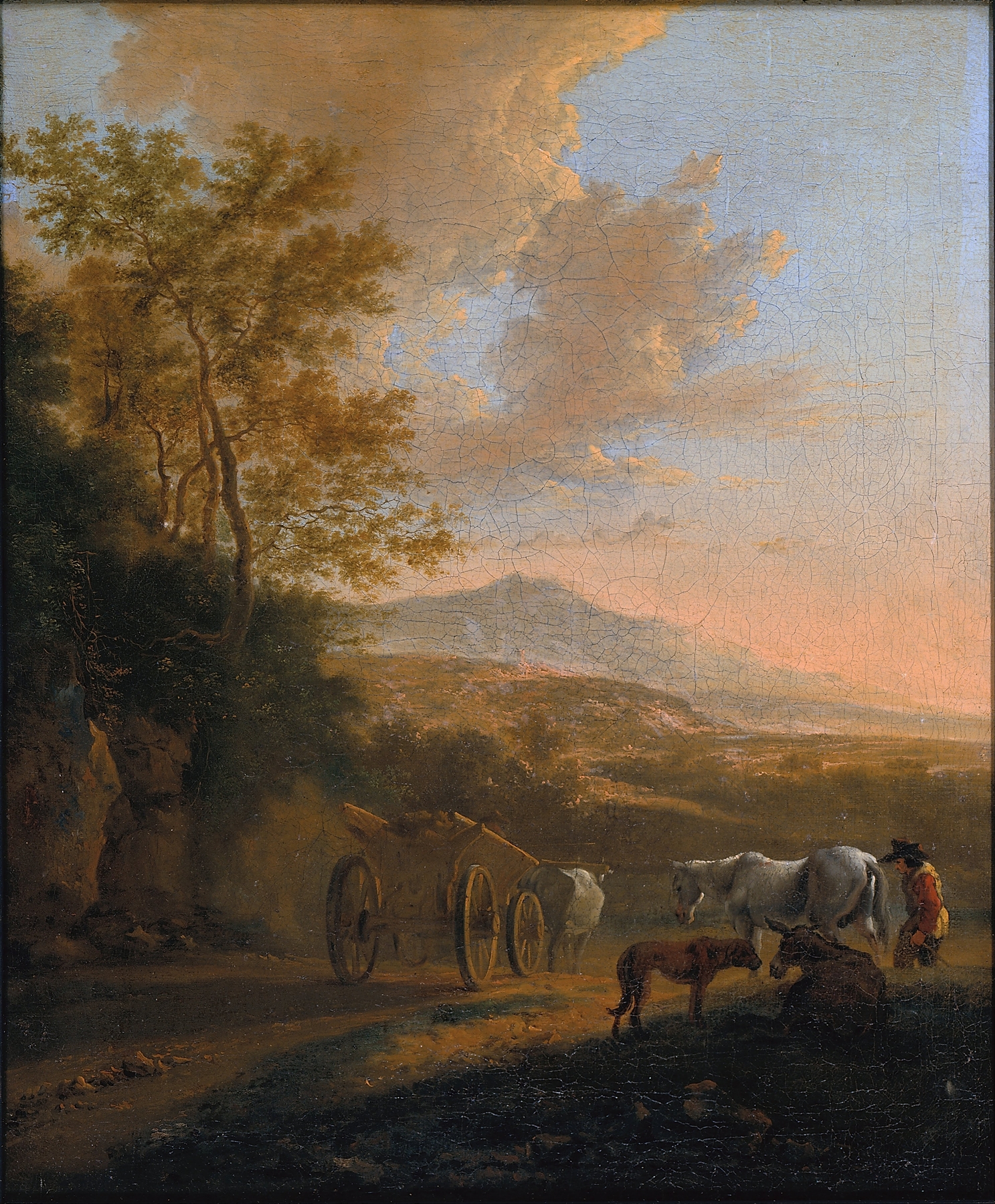 Italian Landscape with an Ox-cart, by Jan Both, public domain