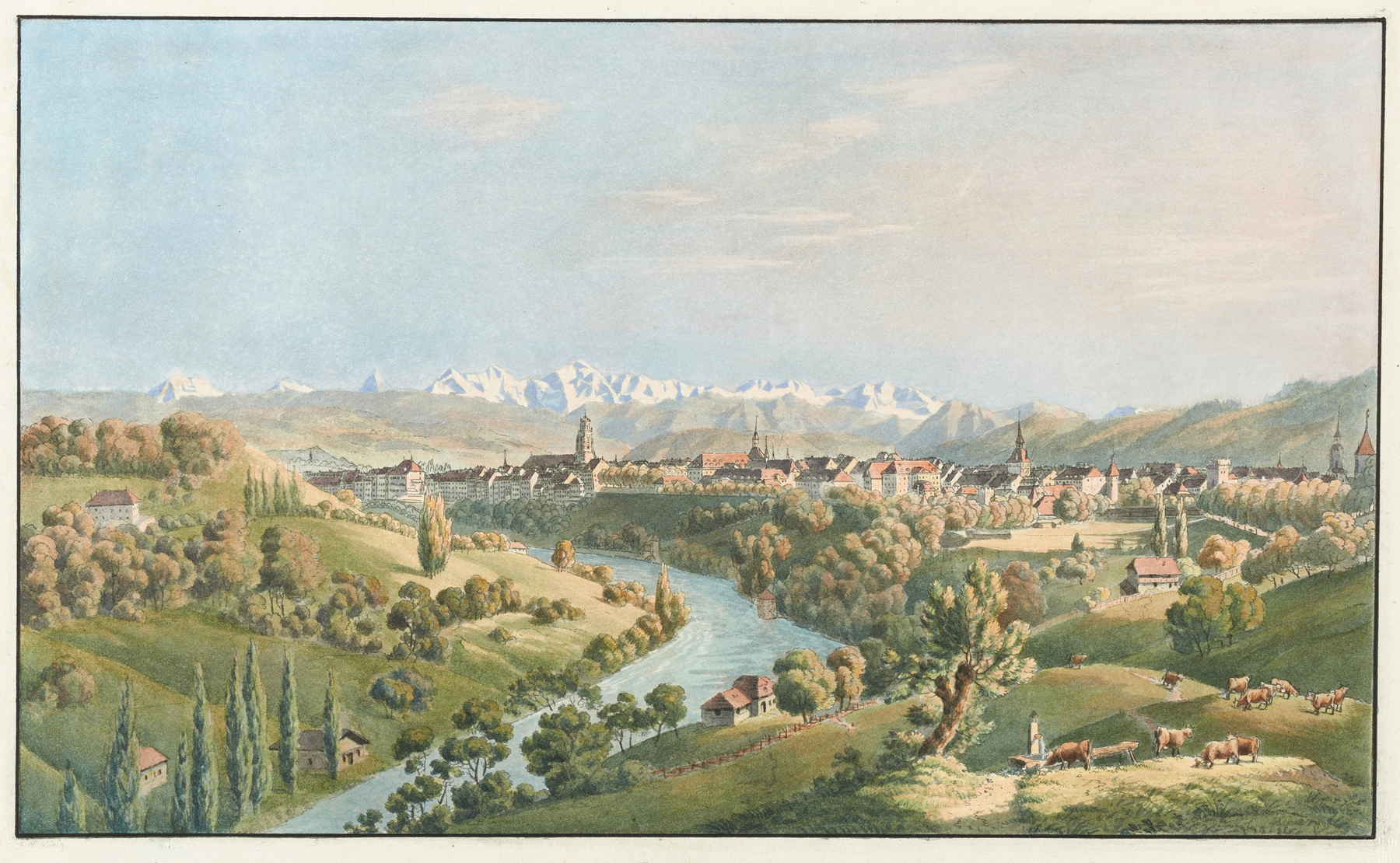 Landscape depicting renewal with vibrant colors by Franz Niklaus König