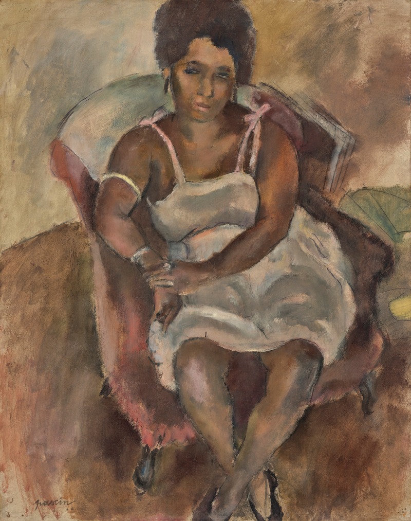 A portrait of a woman by Jules Pascin, showcasing his unique style.