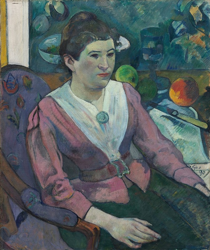 Woman in front of a Still Life by Cézanne, by Paul Gauguin, public domain