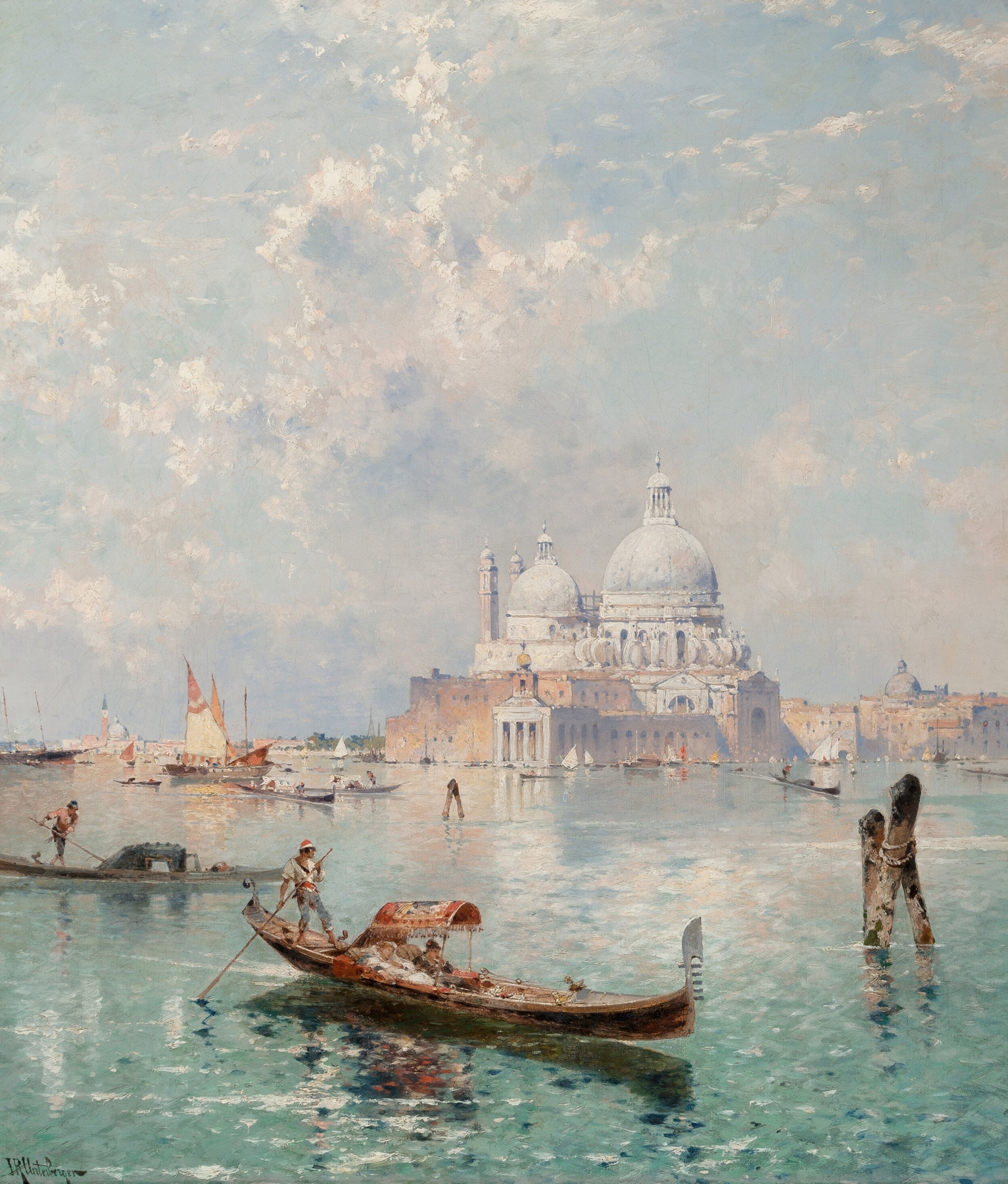 Santa Maria della Salute from the Grand Canal, by Franz Richard Unterberger, public domain