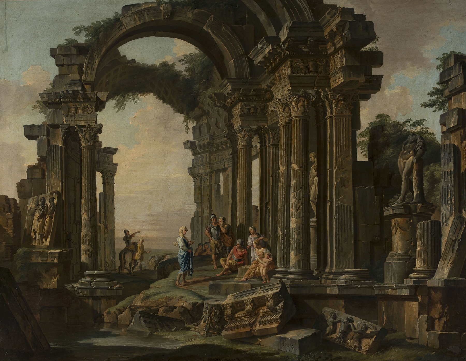 Roman ruins, by Giovanni Paolo Panini, public domain