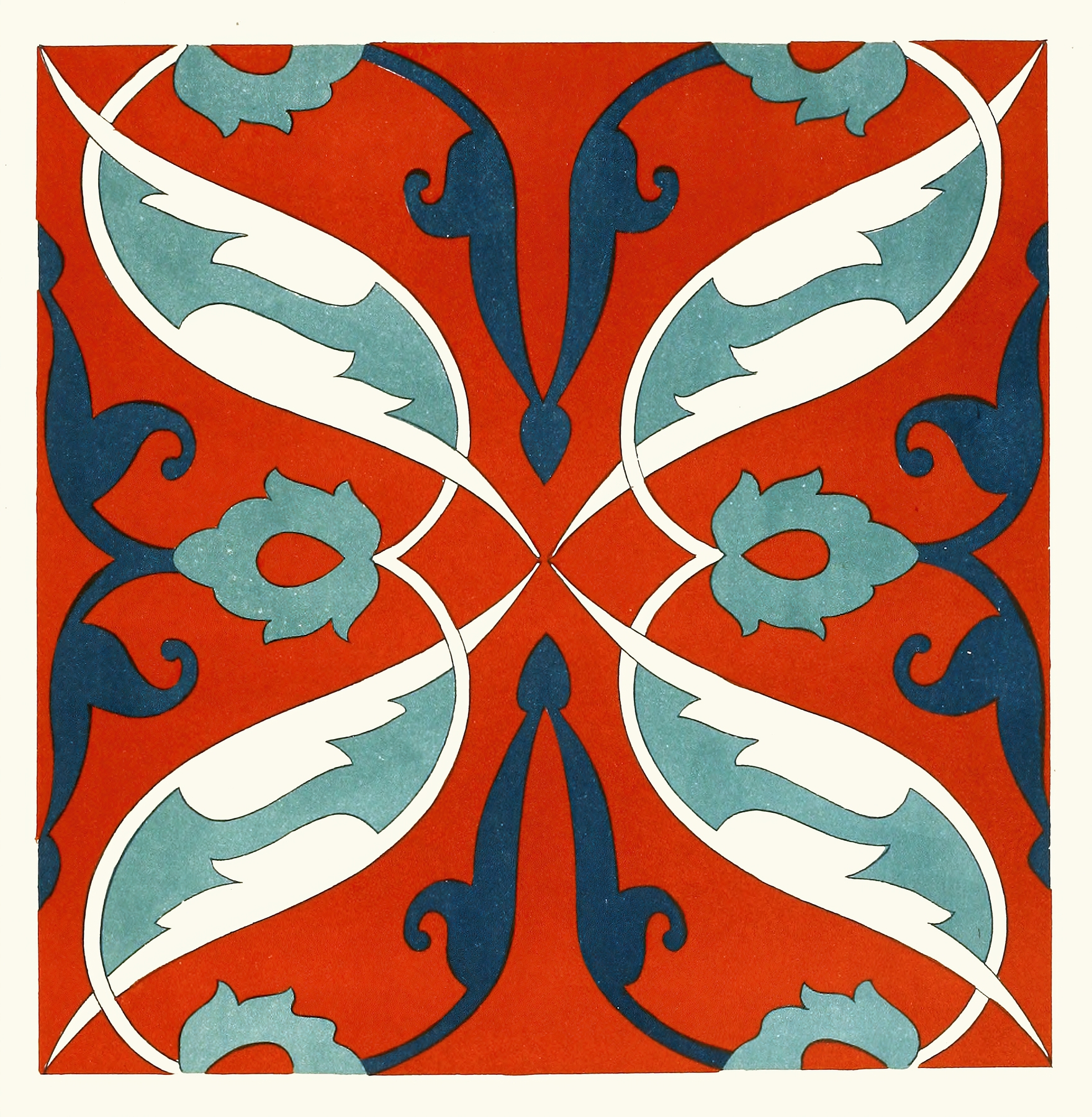 Ornamental ceramic tiles by Afghan Boundary Commission with geometric patterns.