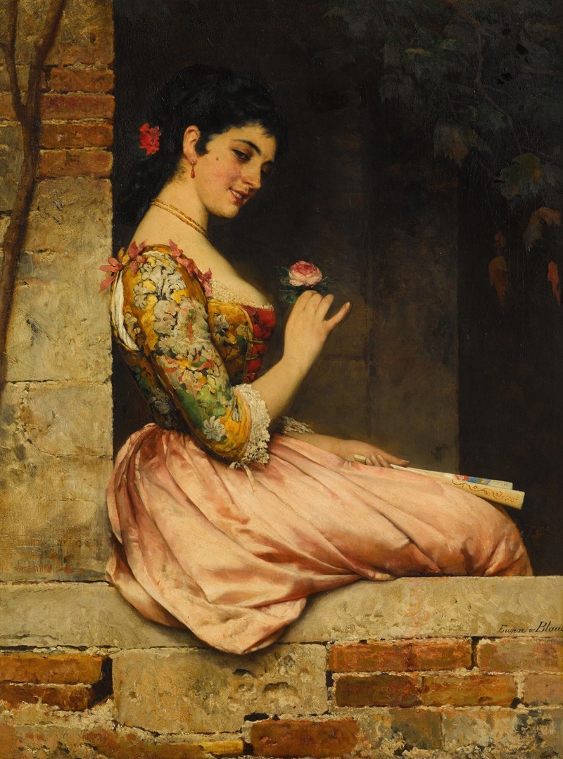 A Rose by Eugen von Blaas is a beautiful depiction of a rose in a natural setting.