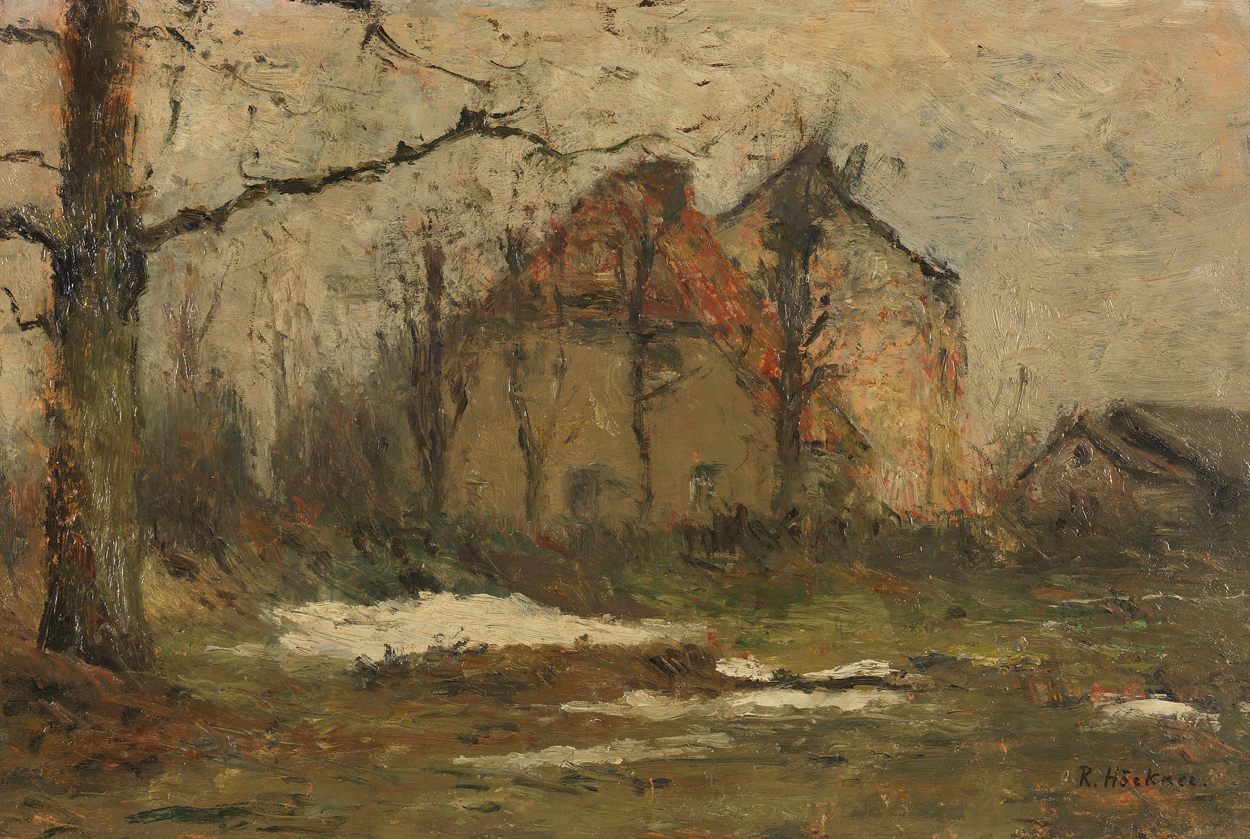 Der letzte Schnee by Rudolf Höckner, expressionism, winter landscape