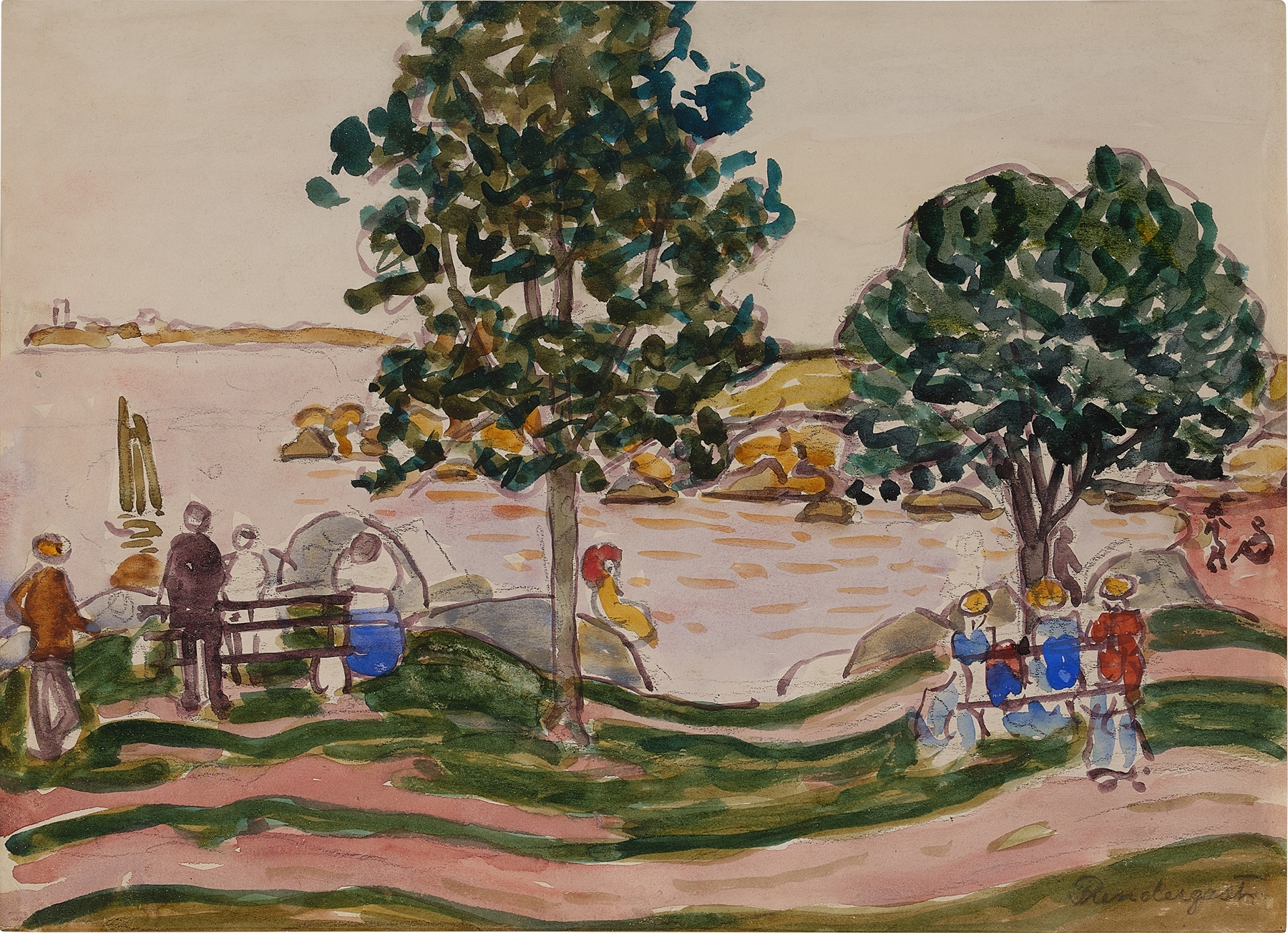 Curved Road, New England, by Maurice Prendergast, public domain