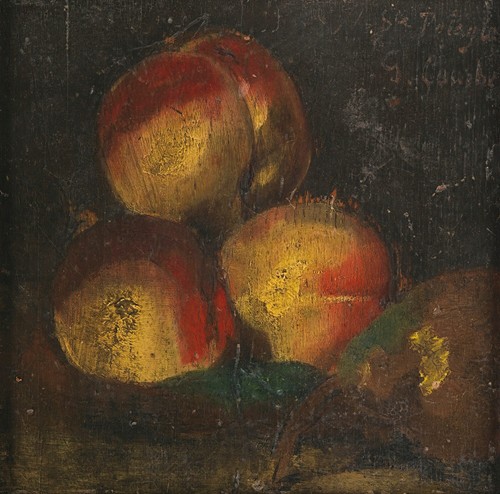 Gustave Courbet's 'Nature Morte Aux Trois Peches Et A La Poire' features a striking arrangement of peaches and a pear.