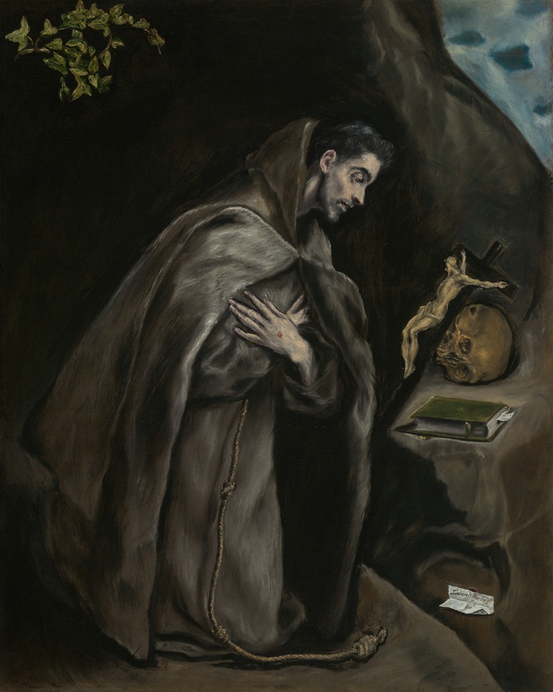 Saint Francis Kneeling in Meditation, oil on canvas by El Greco