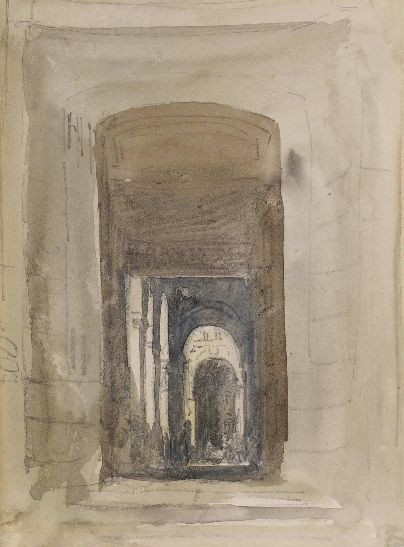 Study For The Door Of The Church Of Saint-Roch, Paris, by David Cox, public domain