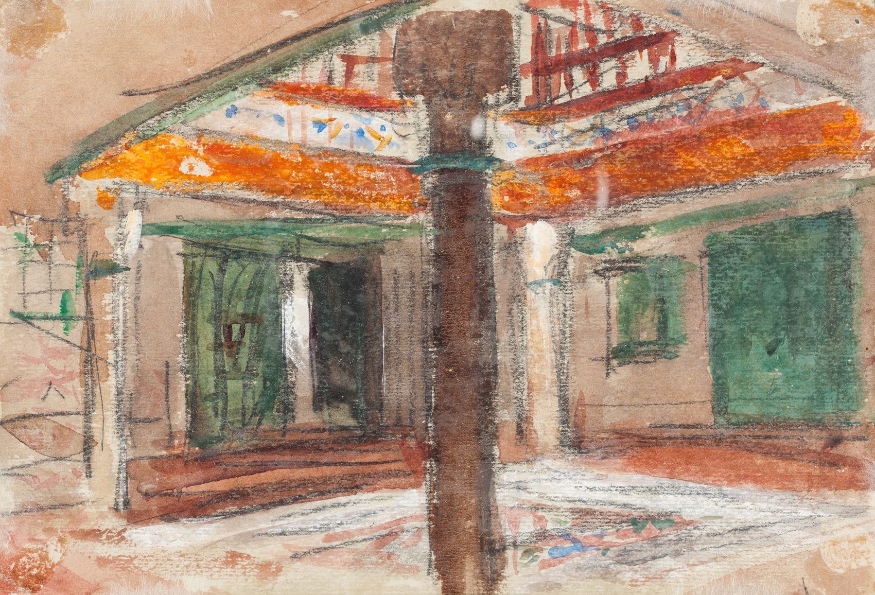 Interior of an Exotic Palace by Hercules Brabazon Brabazon, Victorian oil painting showcasing ornate architecture and tapestry.