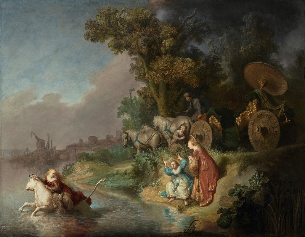 Rembrandt's 'The Abduction of Europa' depicts the mythological tale of Europa's kidnapping.