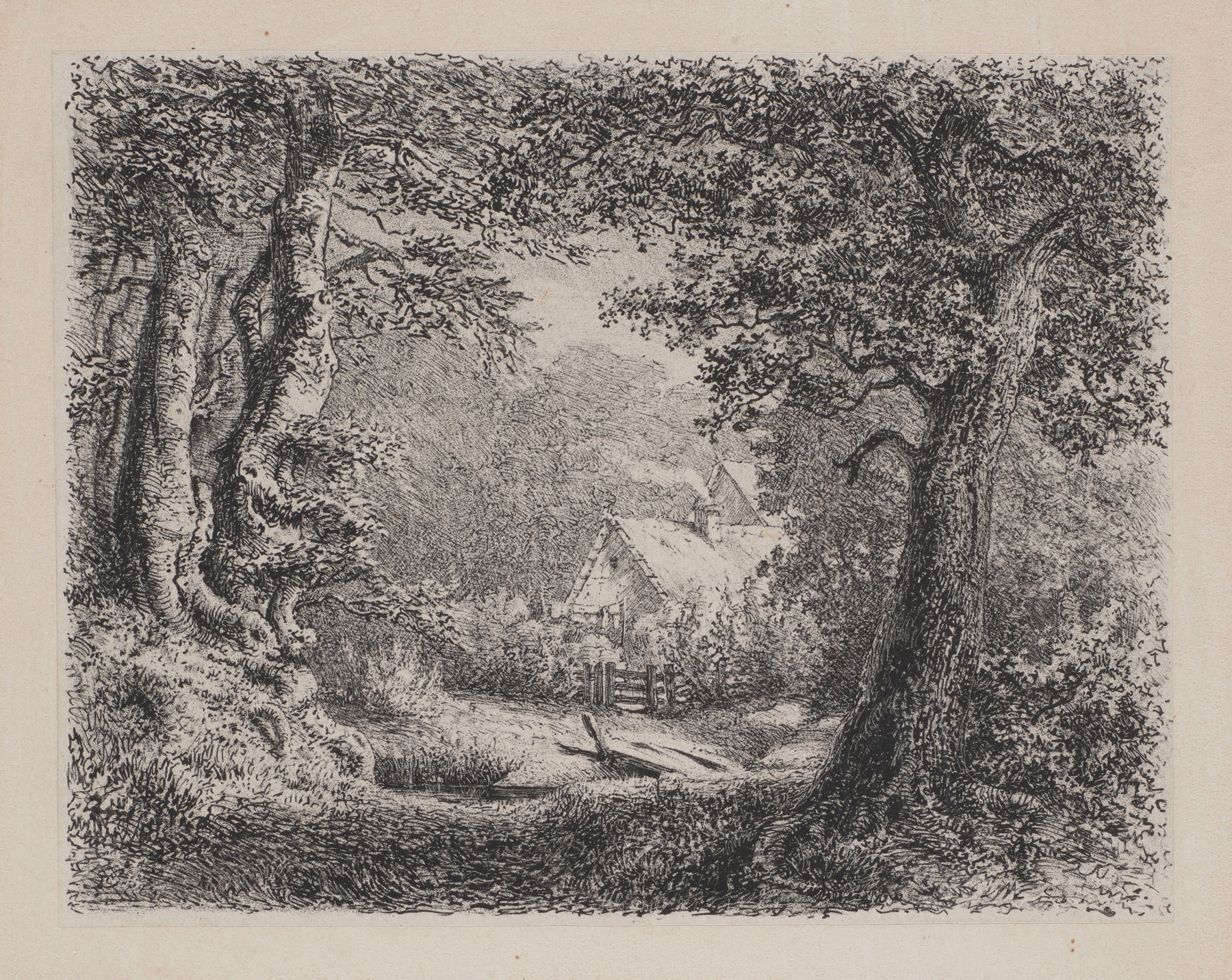 Landscape with a Country Cottage, by Adolf Dressler, public domain