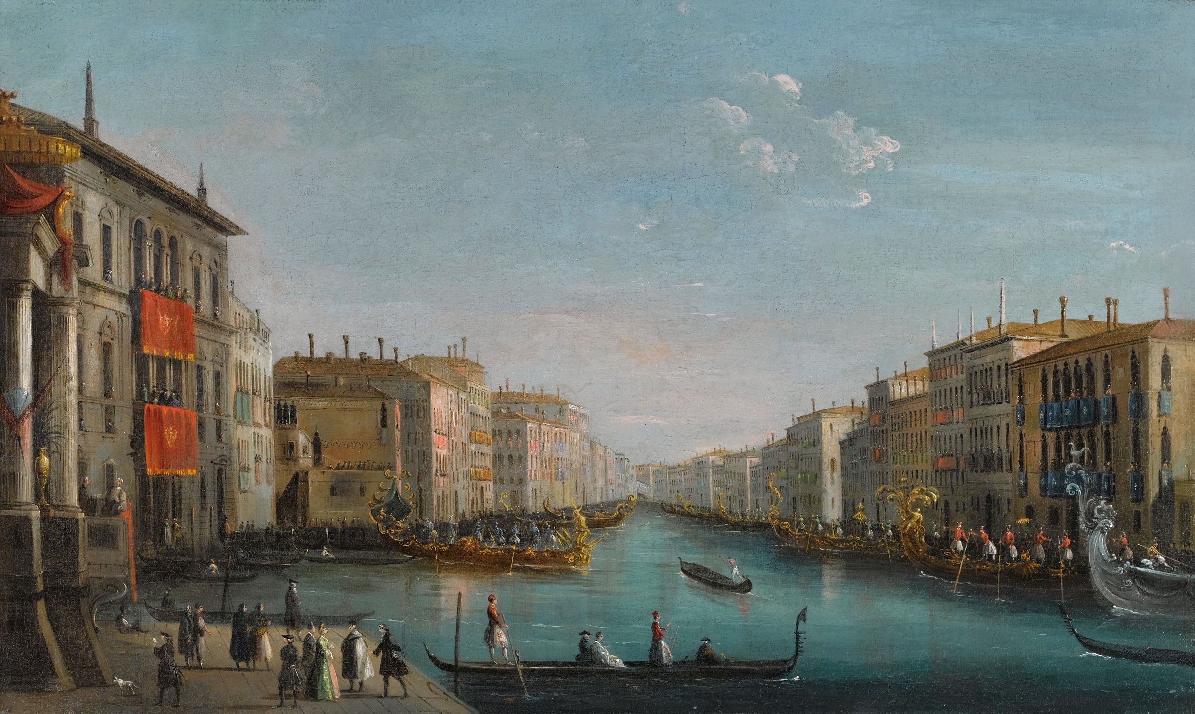 Venice, A View Of The Grand Canal, oil painting by Giuseppe Bernardino Bison