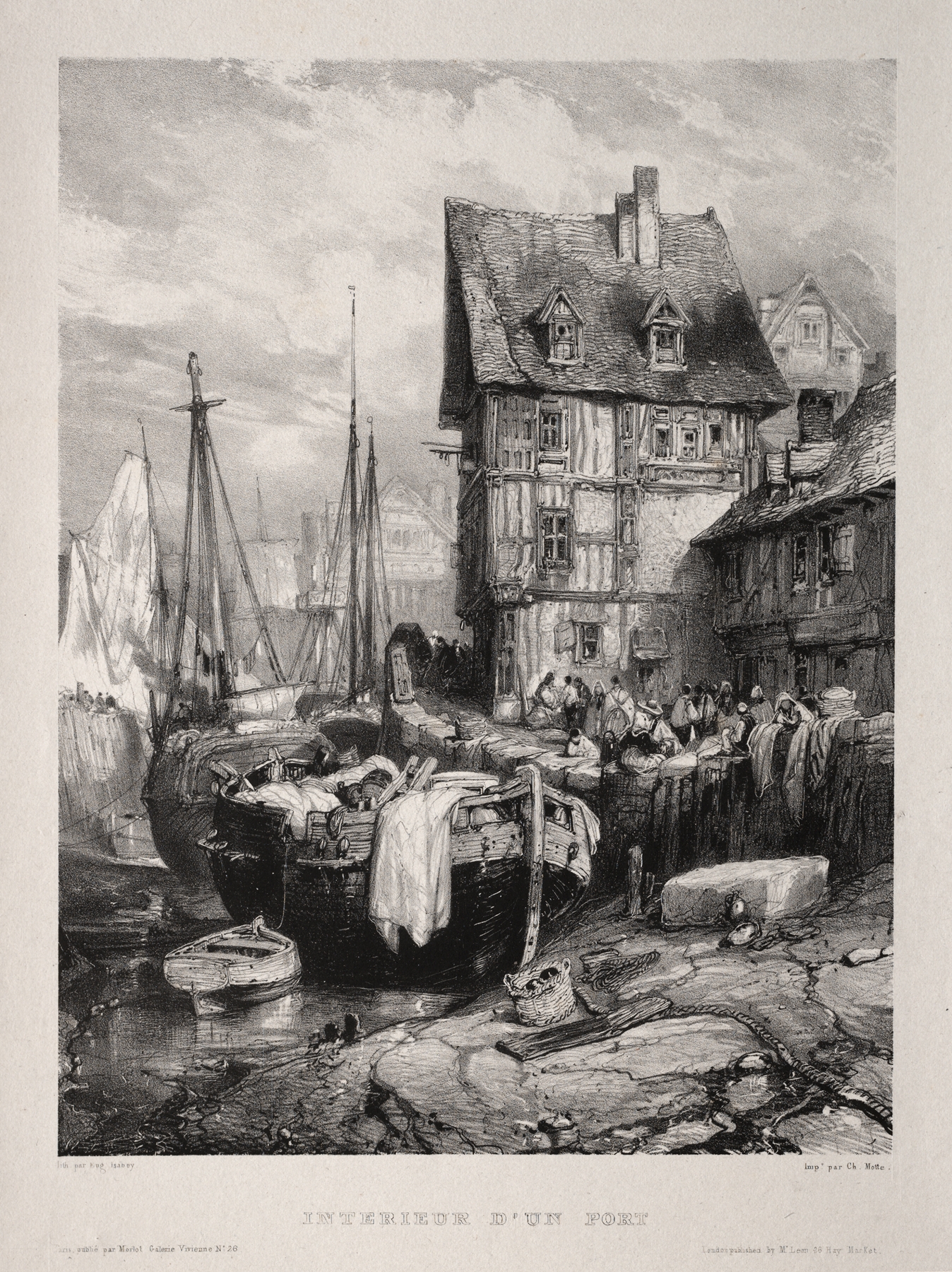 Intérieur d’un port, by Eugène Isabey, public domain