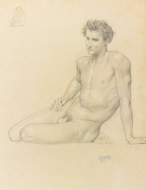 Study of a seated man for l’été by William Bouguereau