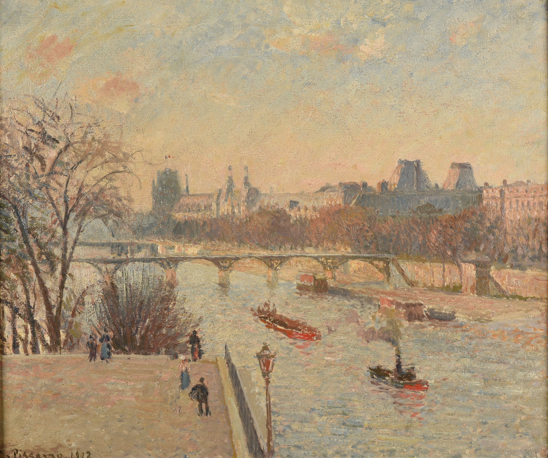 Le Louvre, by Camille Pissarro, public domain