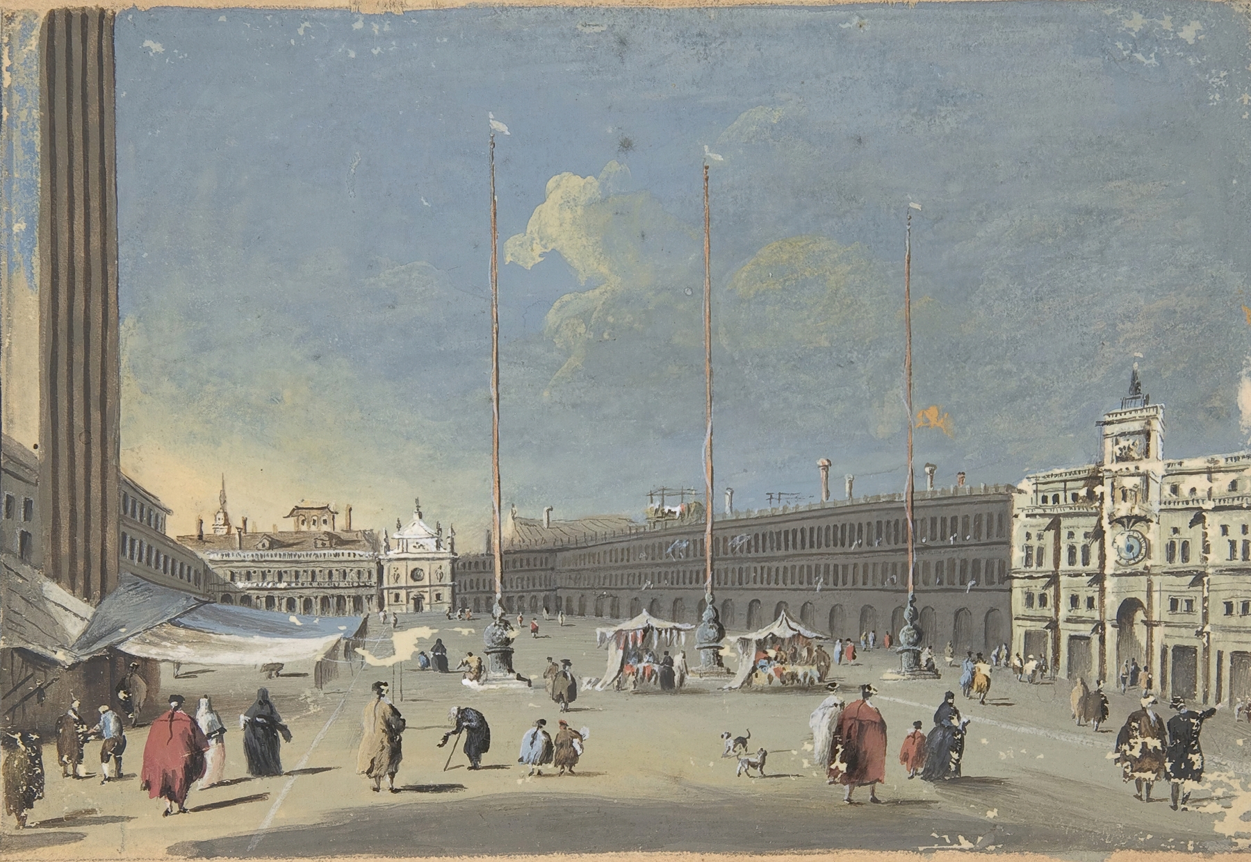 The Piazza San Marco towards San Giacomo, by Giacomo Guardi, public domain