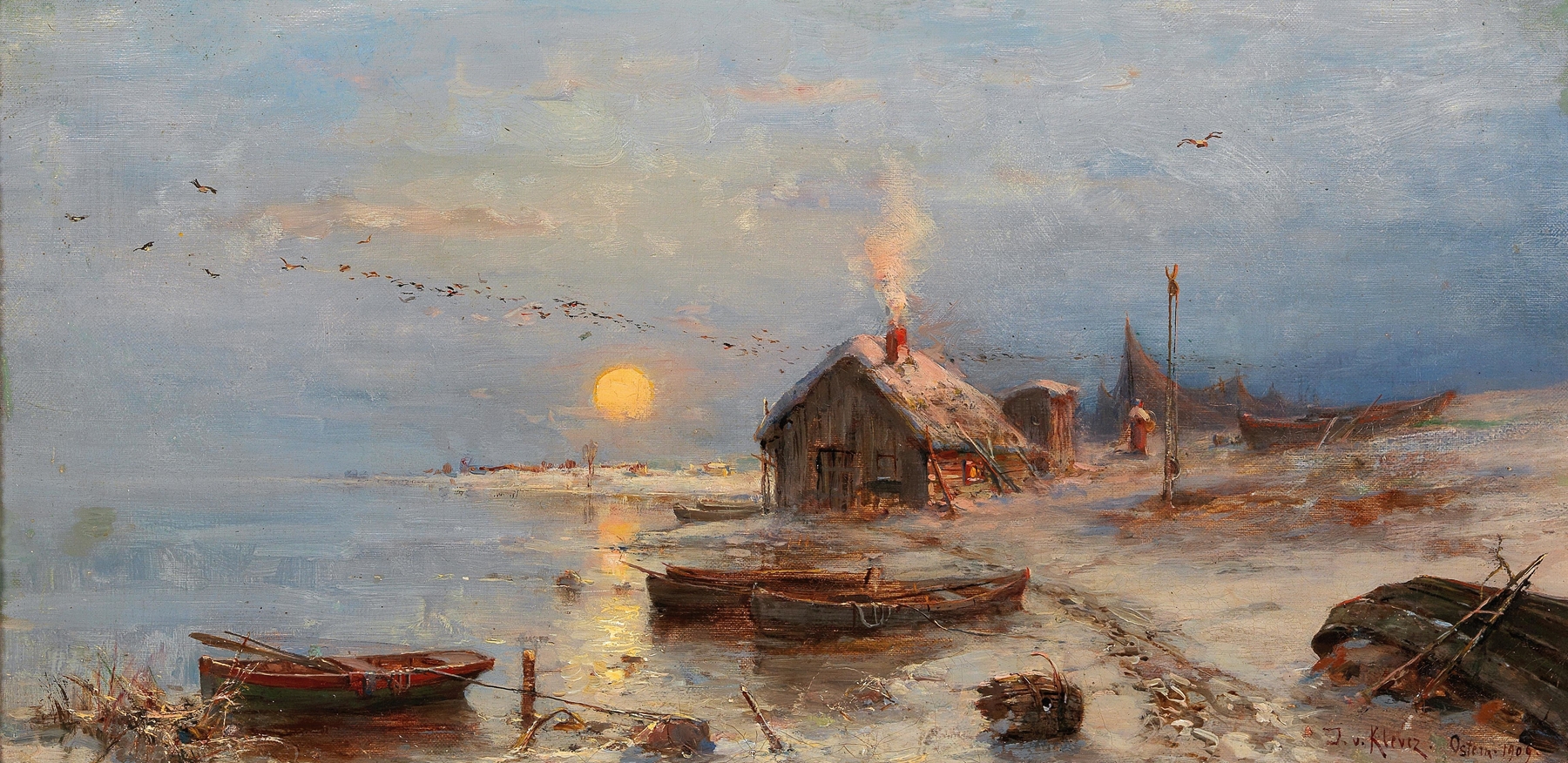 A fishing village on the Baltic coast, by Julius Sergius Klever, public domain