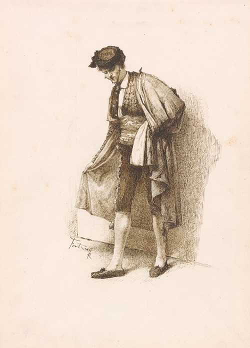 A striking portrait of a matador by Mariano Fortuny Marsal.