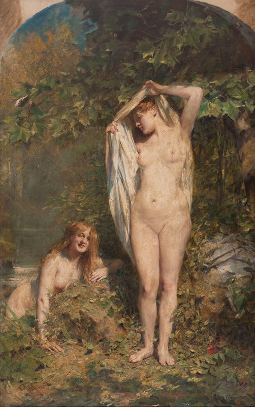 A serene scene depicting a woman in a sunlit garden.