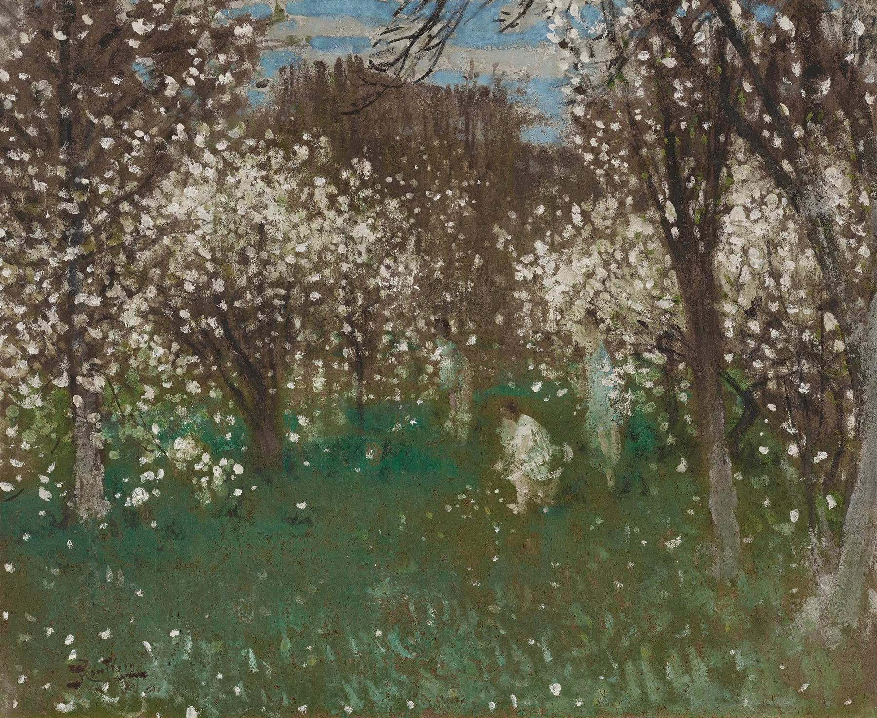 Verger en fleurs, by Pierre-Eugène Montézin, public domain