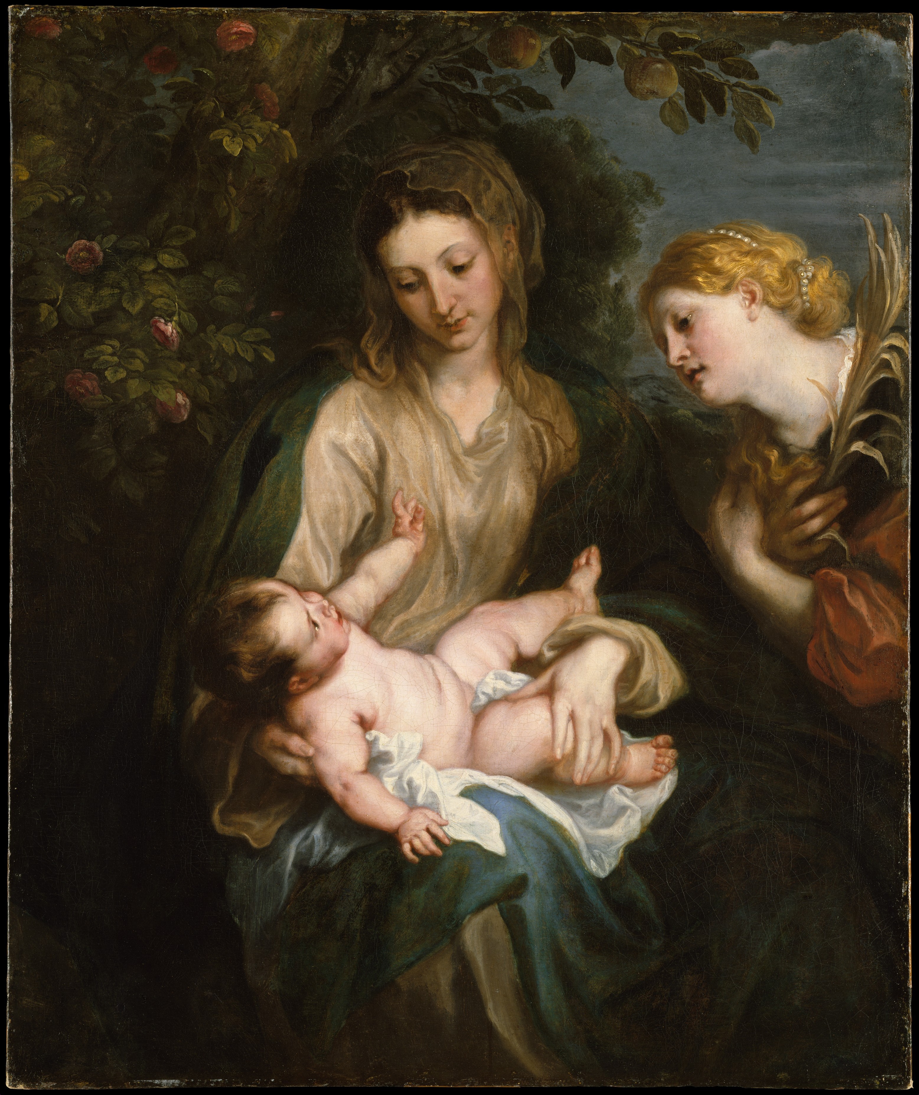 Virgin and Child with Saint Catherine of Alexandria, by Anthony van Dyck, public domain