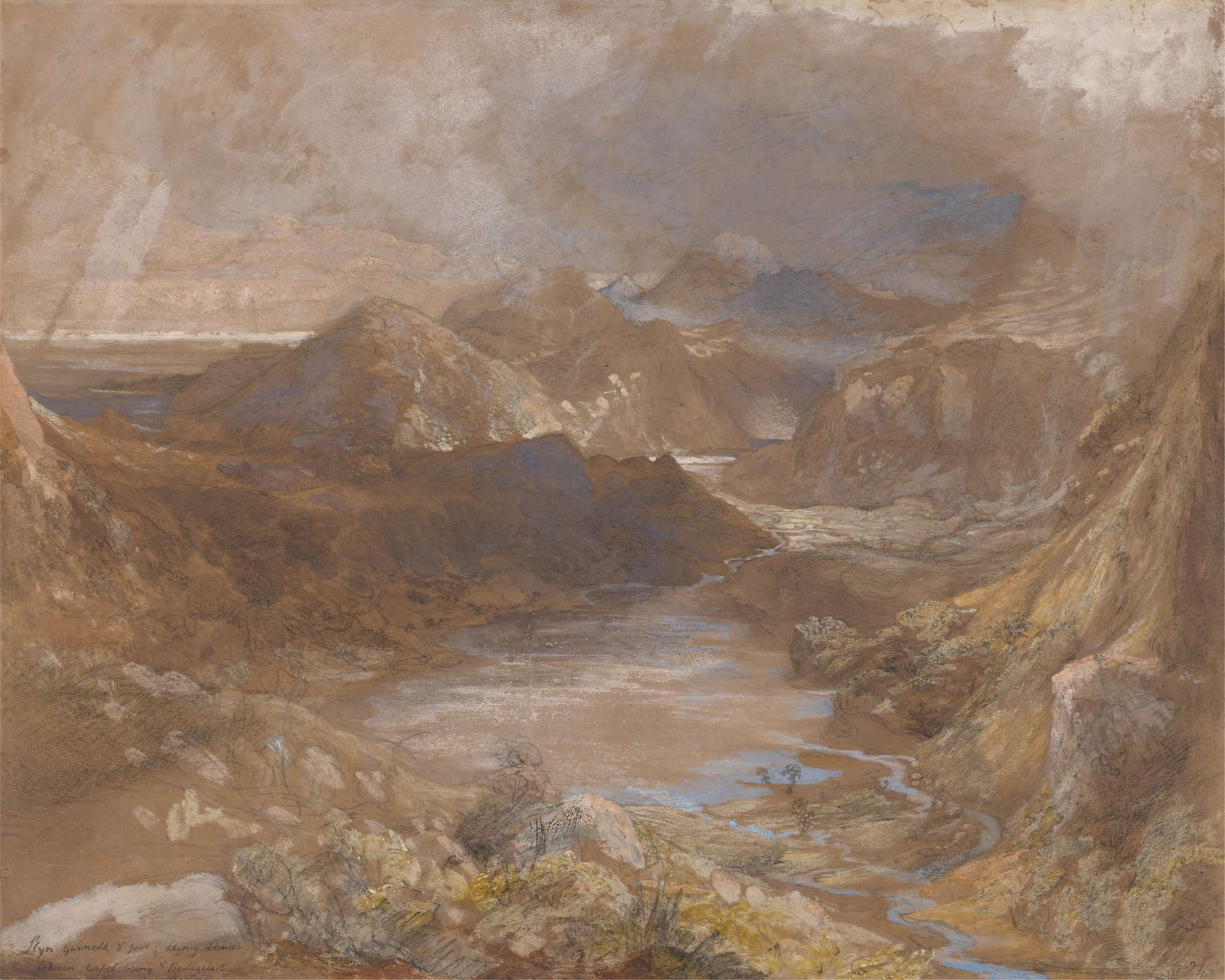 Llwyngwynedd and Part of Llyn-y-ddina Between Capel Curig and Beddegelert, North Wales, by Samuel Palmer, public domain