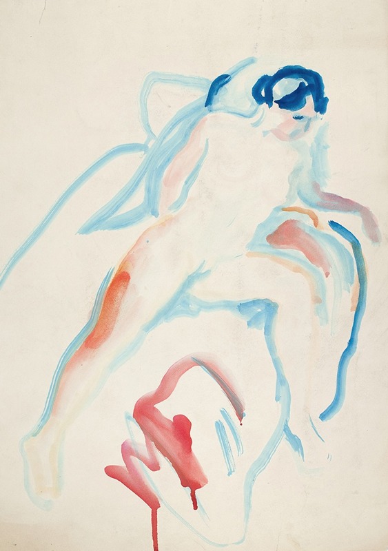 Akt på sengen by Edvard Munch depicts a figure reclining on a bed.