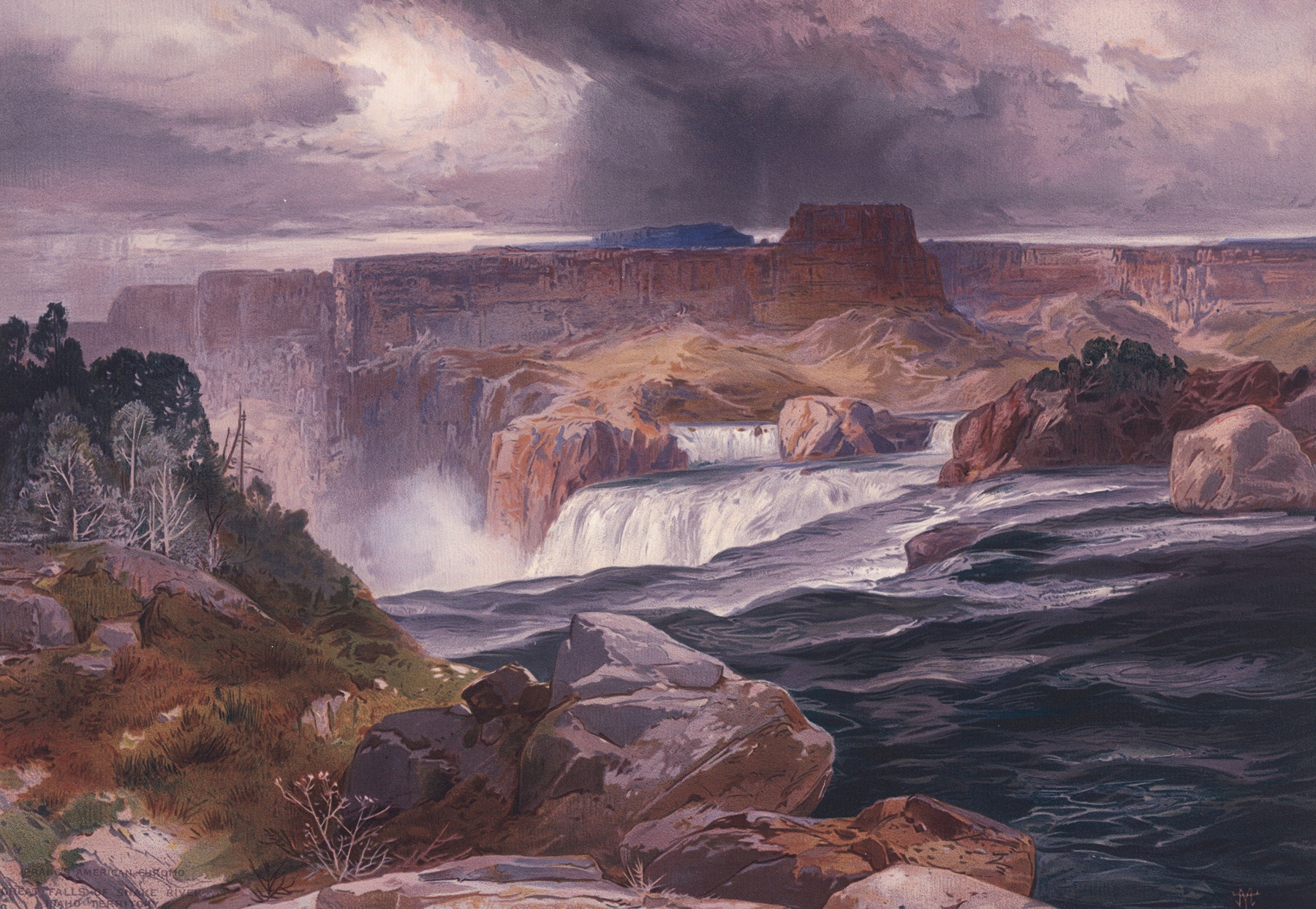 Great Falls of Snake River, Idaho Territory, by Thomas Moran, public domain