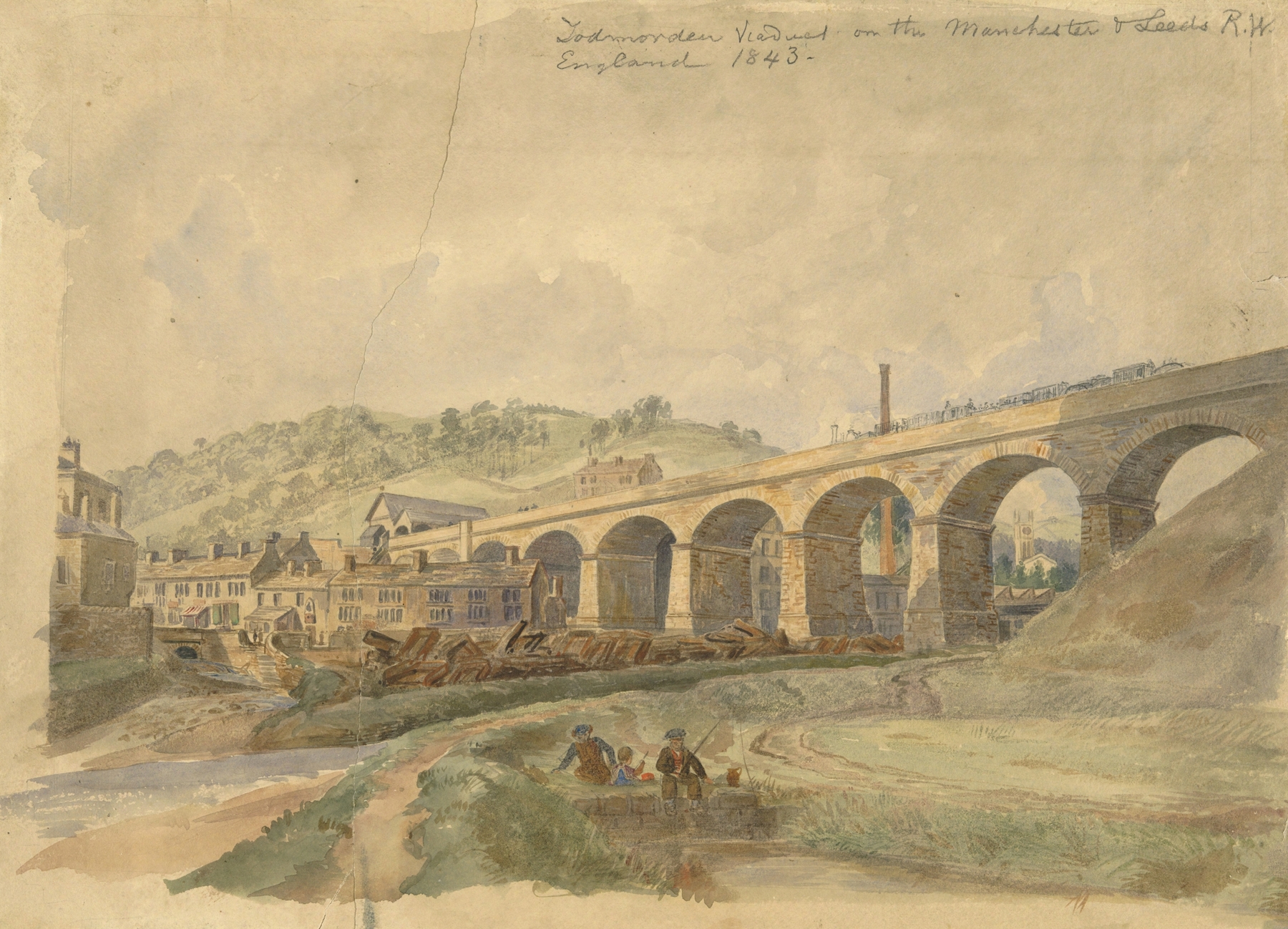 Todmorden Viaduct on the Manchester and Leeds Railway, oil painting by Arthur Fitzwilliam Tait