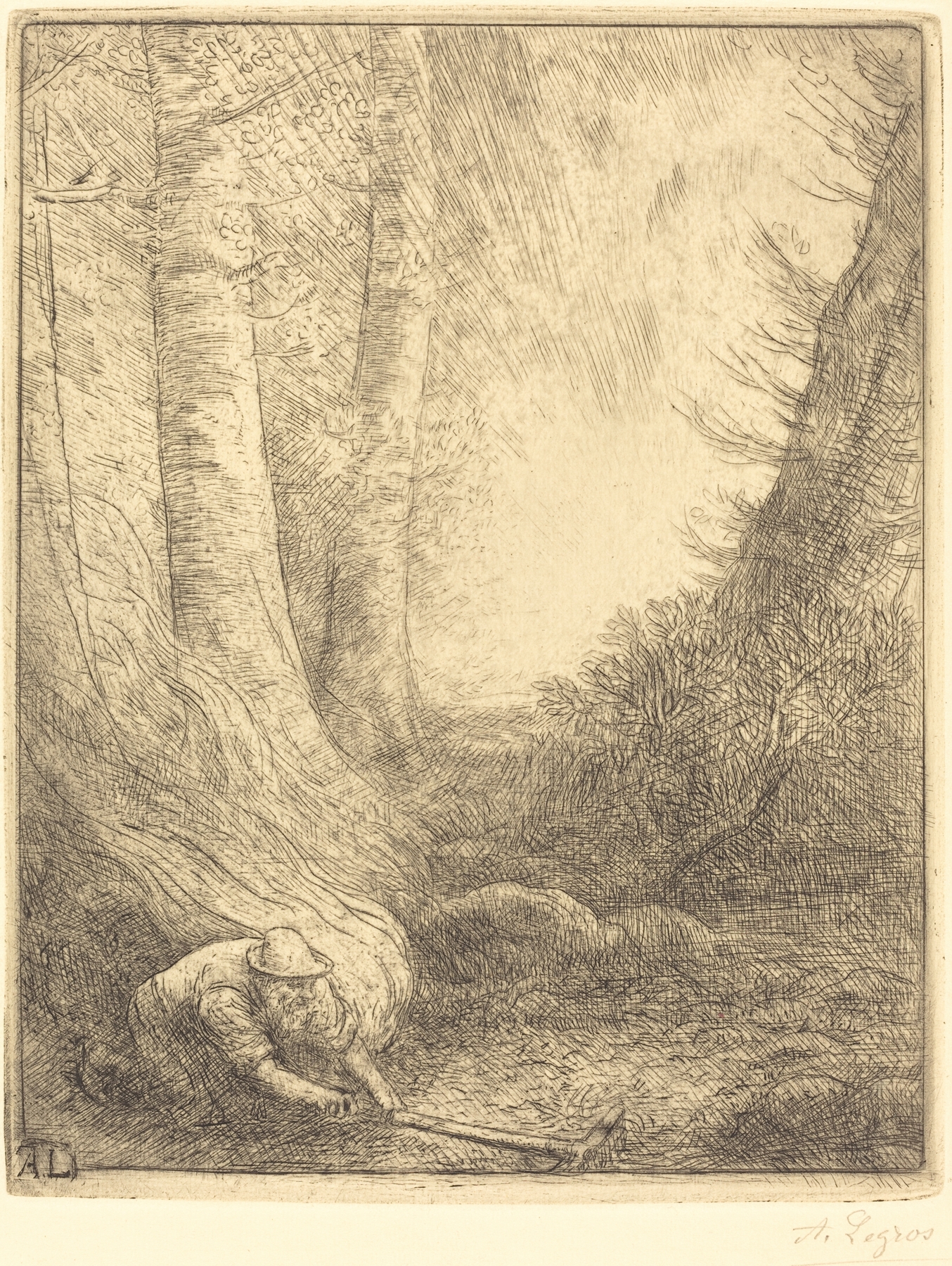 Burning the Grasses, by Alphonse Legros, public domain