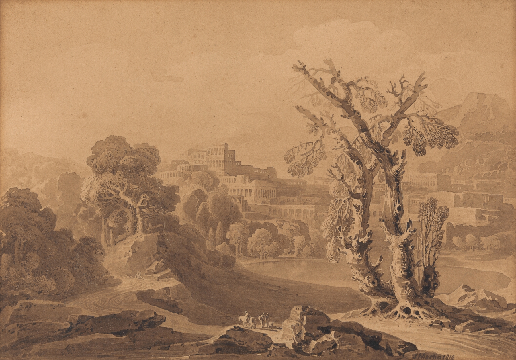 Classical City in Landscape, by John Martin, public domain