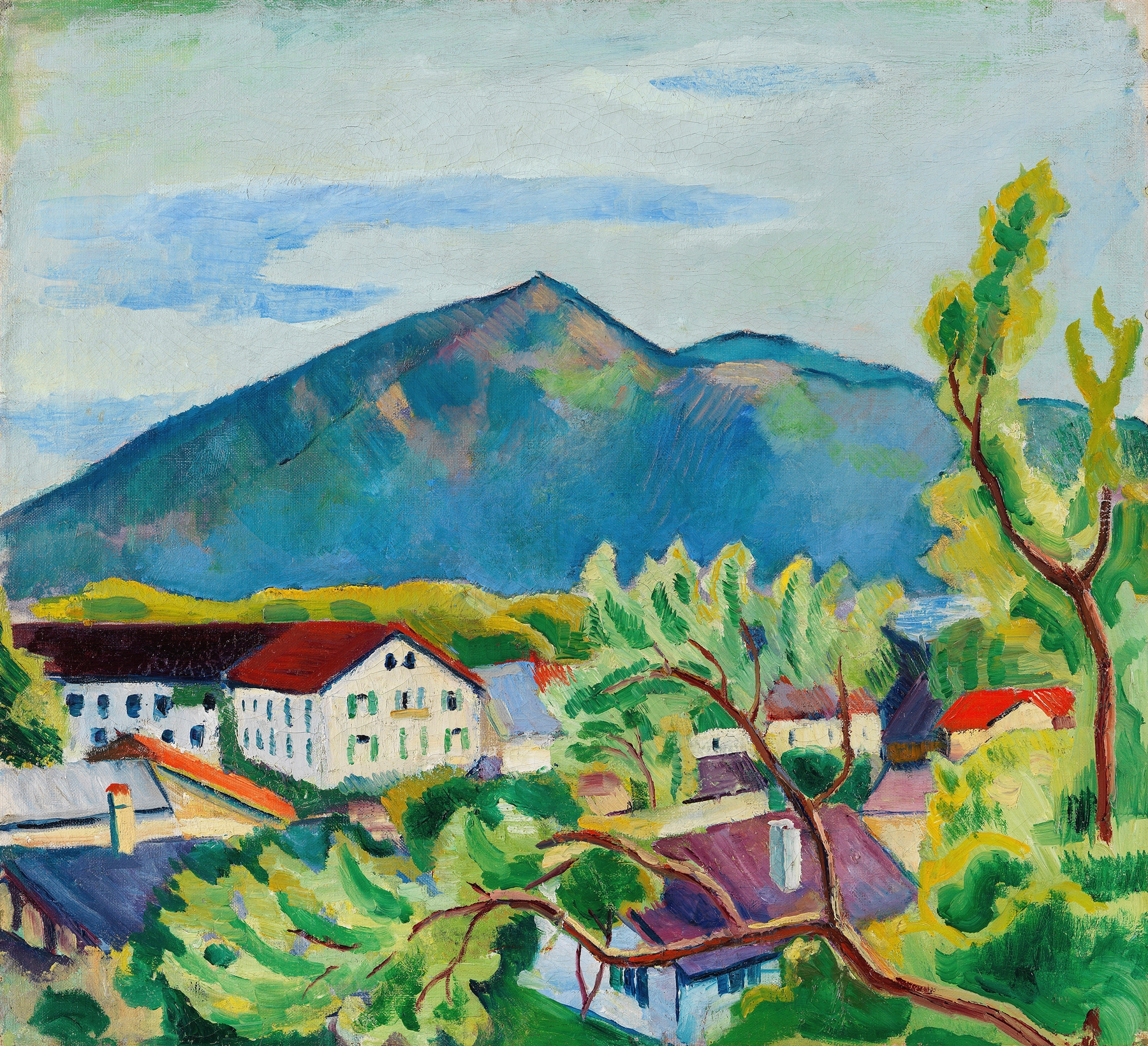 Frühlingslandschaft in Tegernsee, by August Macke, public domain