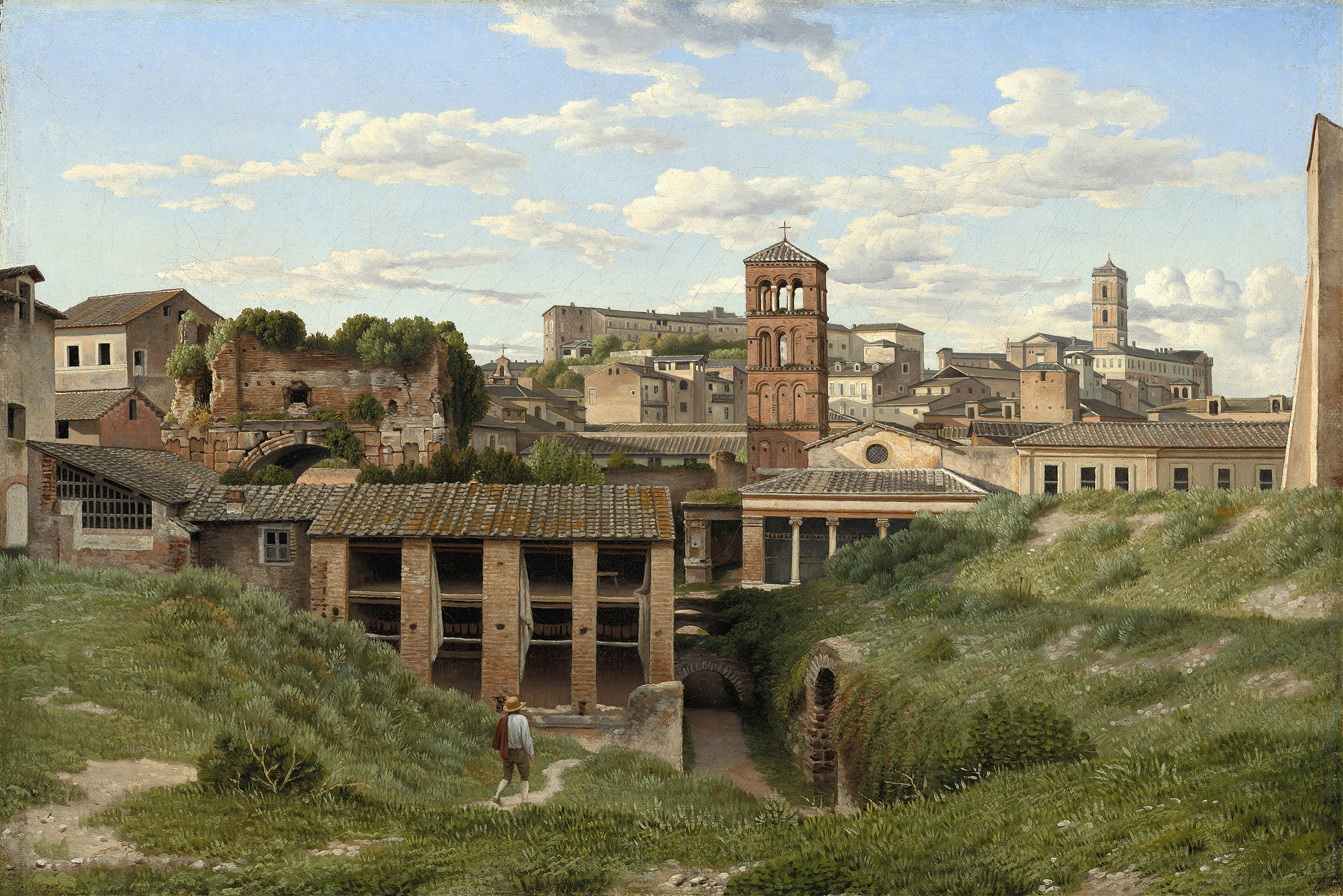 View of the Cloaca Maxima, Rome by Christoffer Wilhelm Eckersberg, oil on canvas