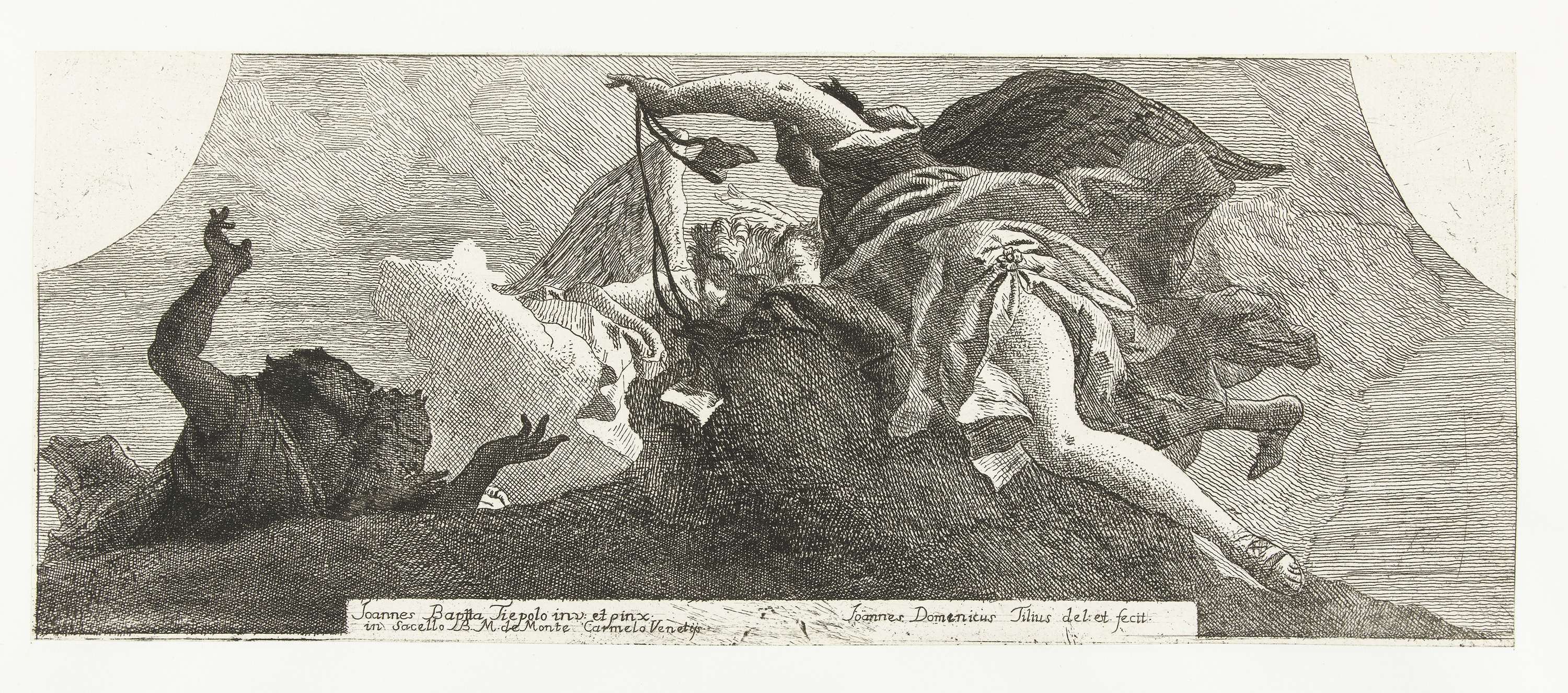Engel met scapulier, by Giovanni Domenico Tiepolo, public domain