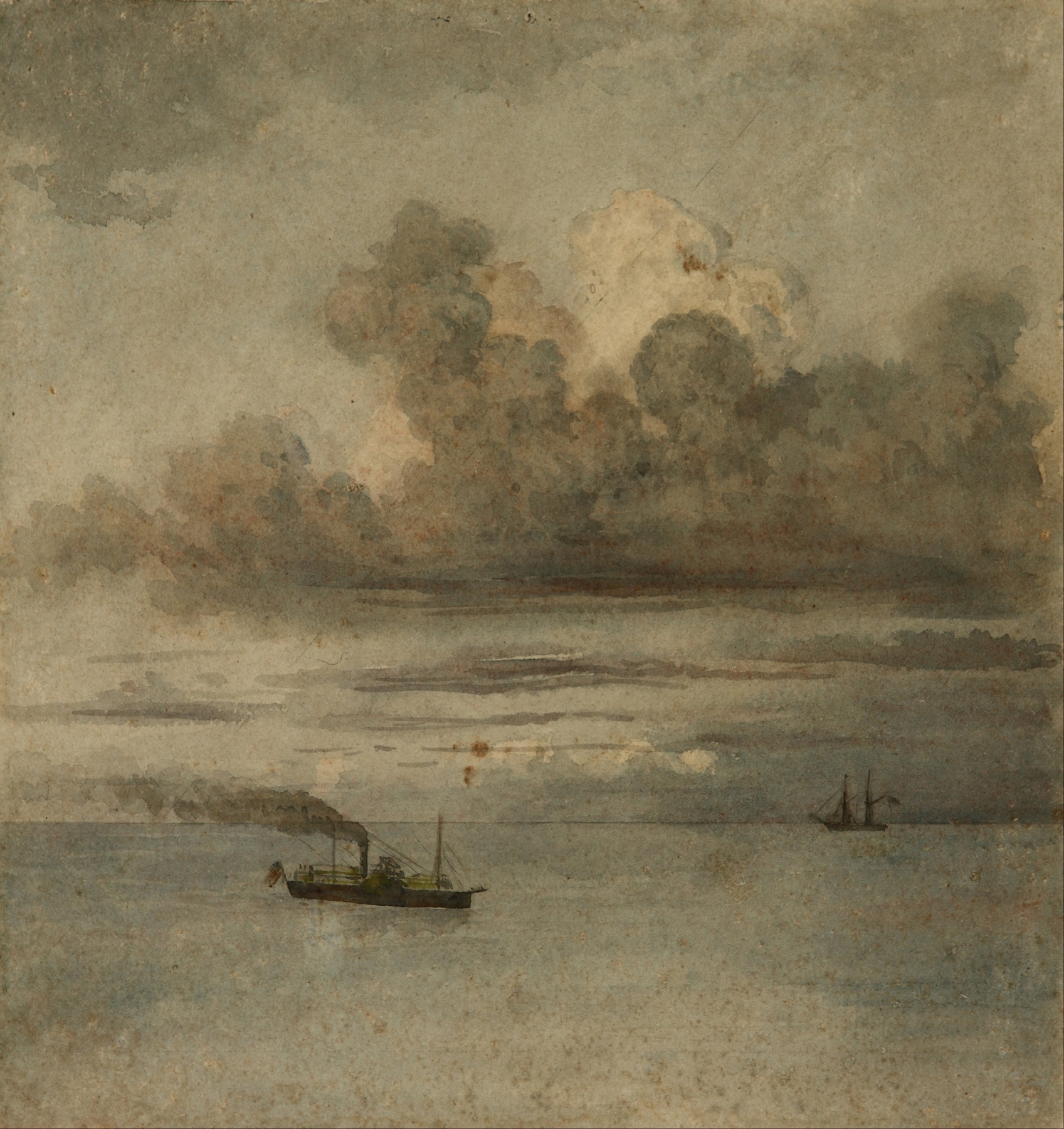Marine scene with boats and gentle waves, oil on canvas by Prilidiano Pueyrredòn