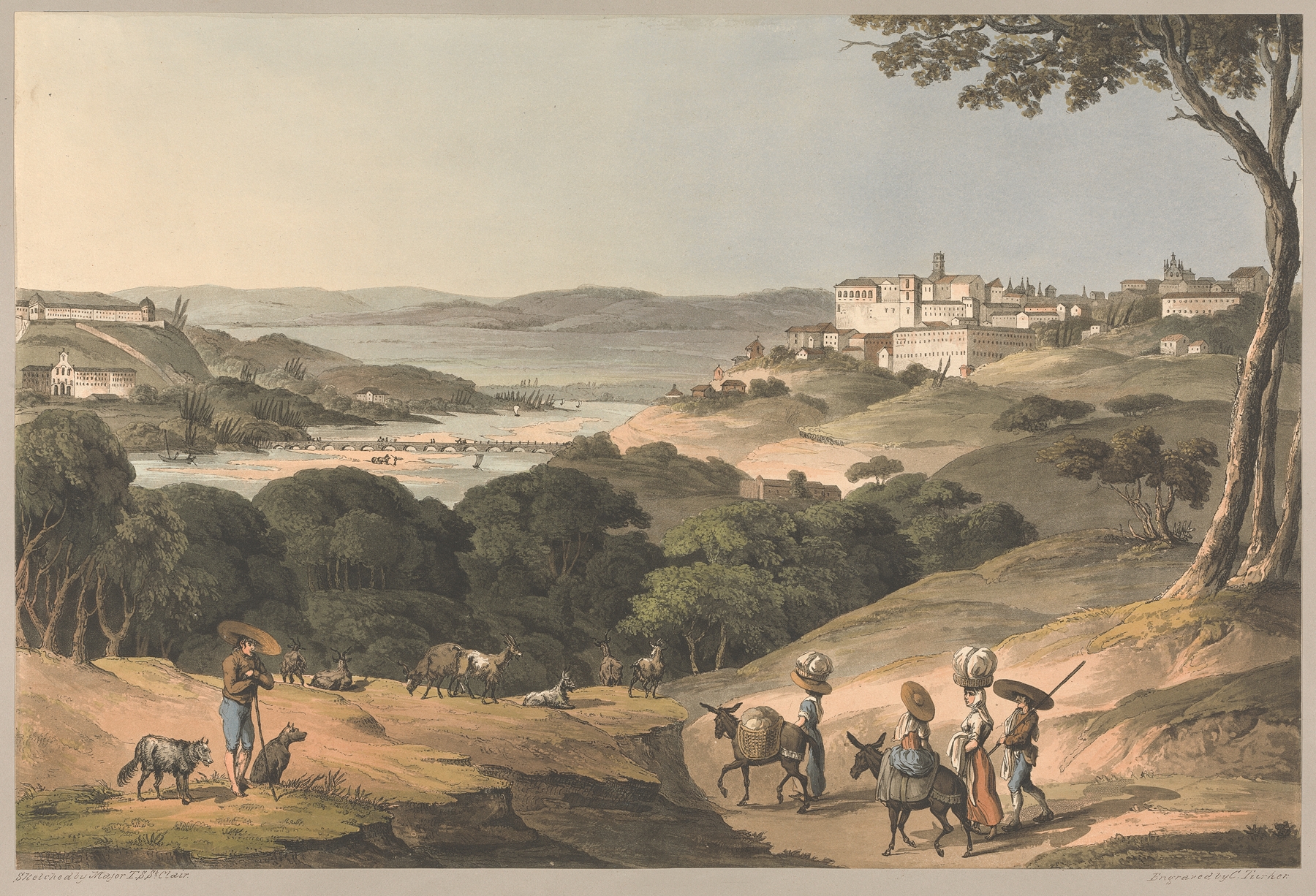 City of Coimbra on the Mondego, oil painting by Charles Turner