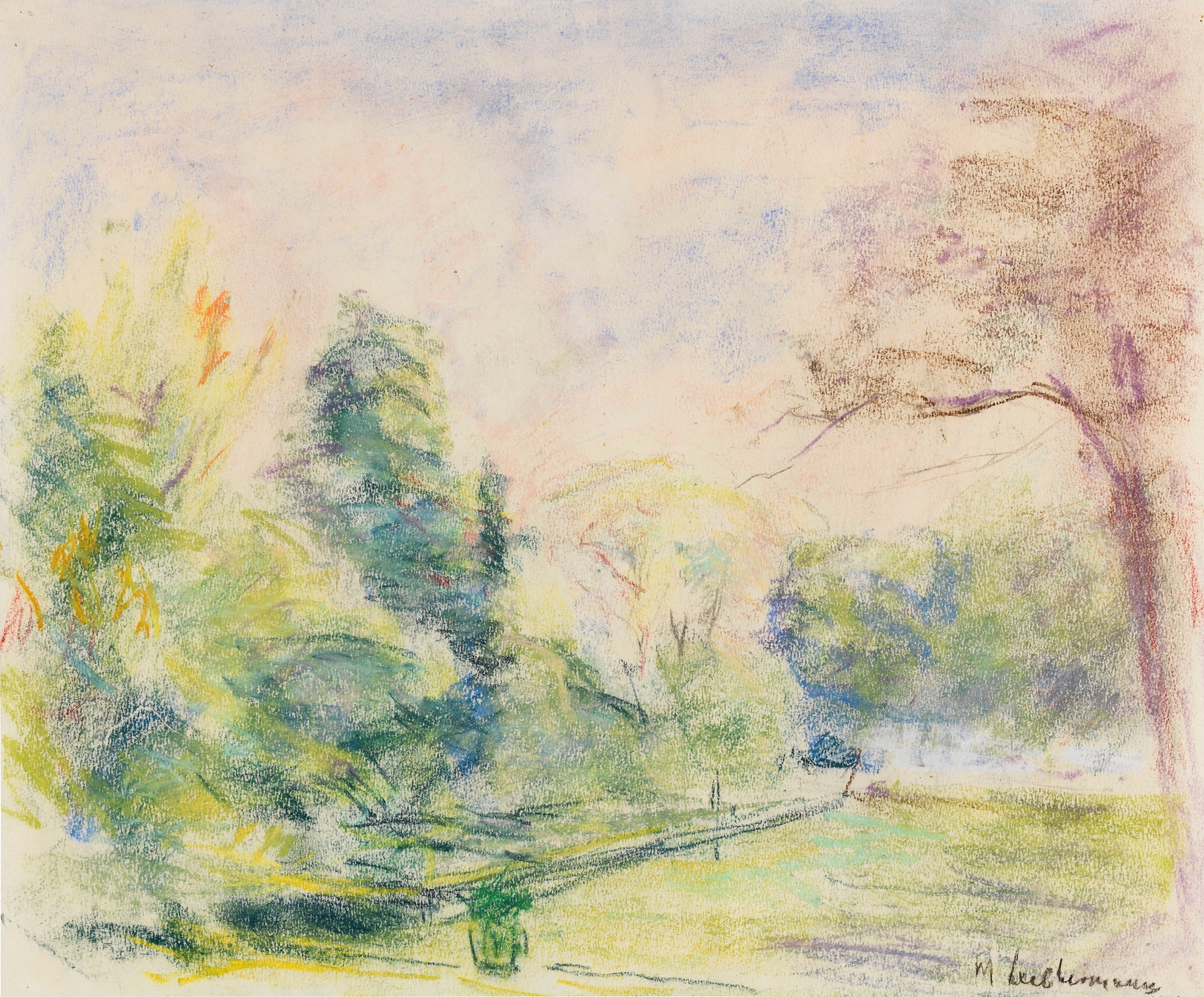 Blick in meinen Garten, by Max Liebermann, public domain