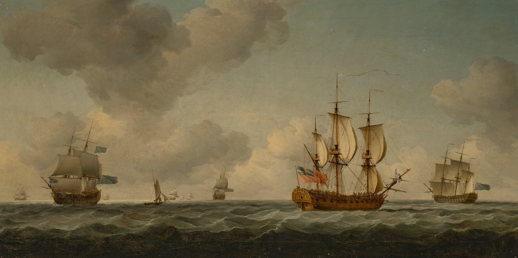 The Channel Fleet at Sea, by Charles Brooking, public domain